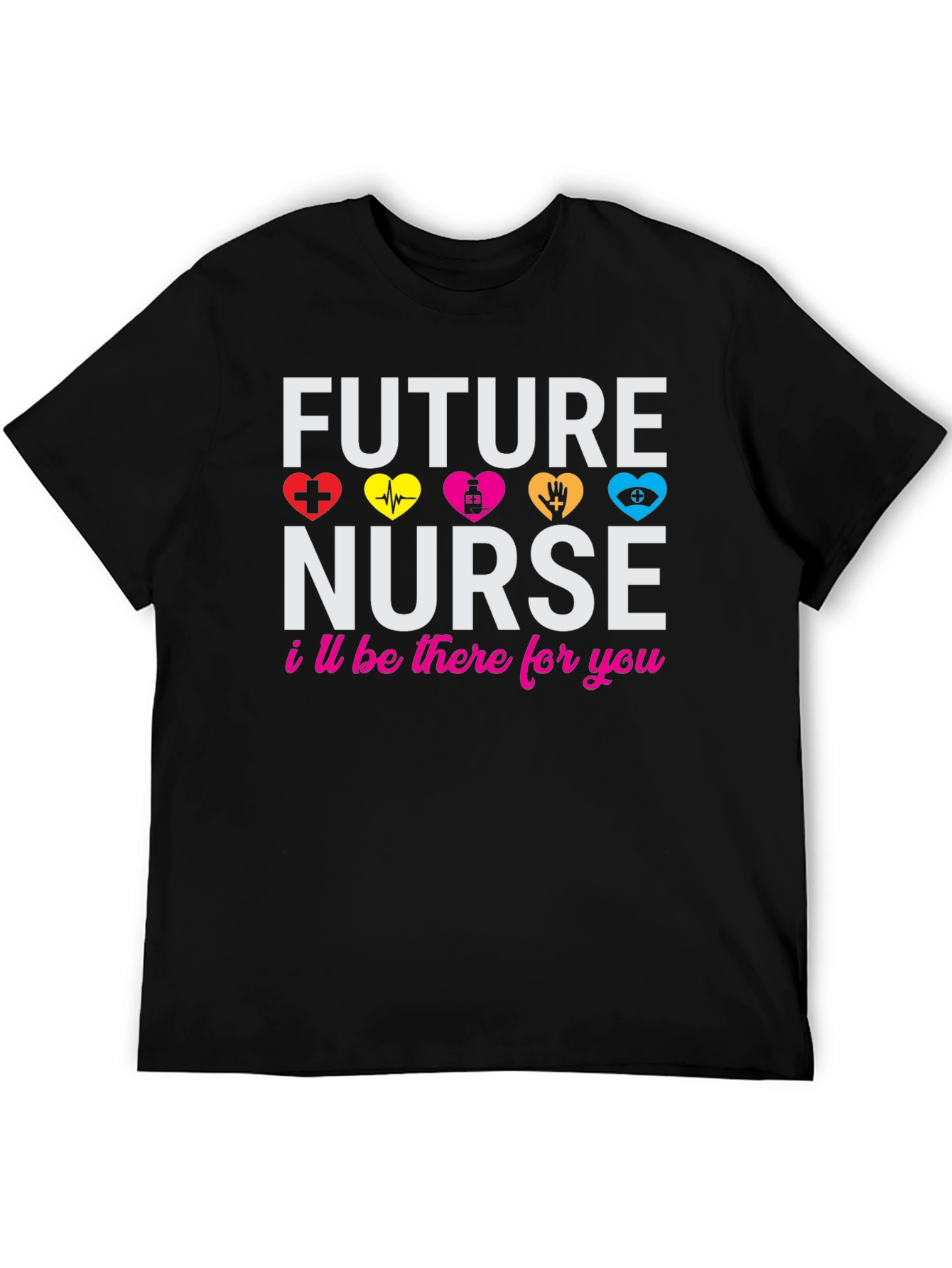 Black Future Nurse T-Shirt: Healthcare Hero Apparel view 5