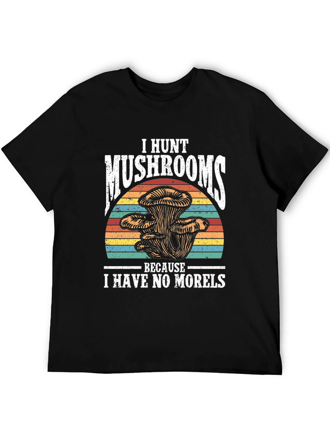 Black Mushroom Hunter Novelty Graphic Tee view 5