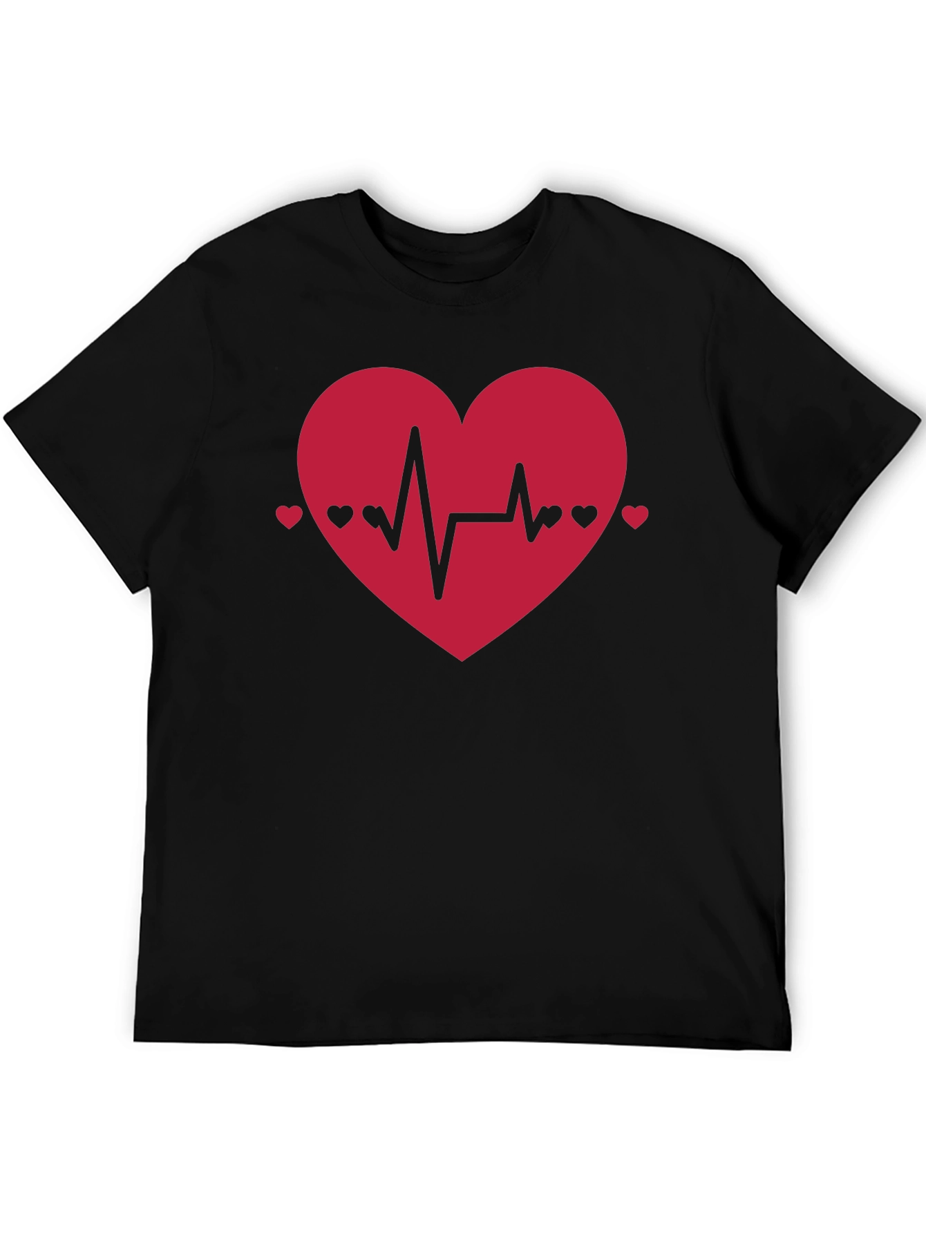 Black Heartbeat Heart Graphic Tee - Love & Life view 5