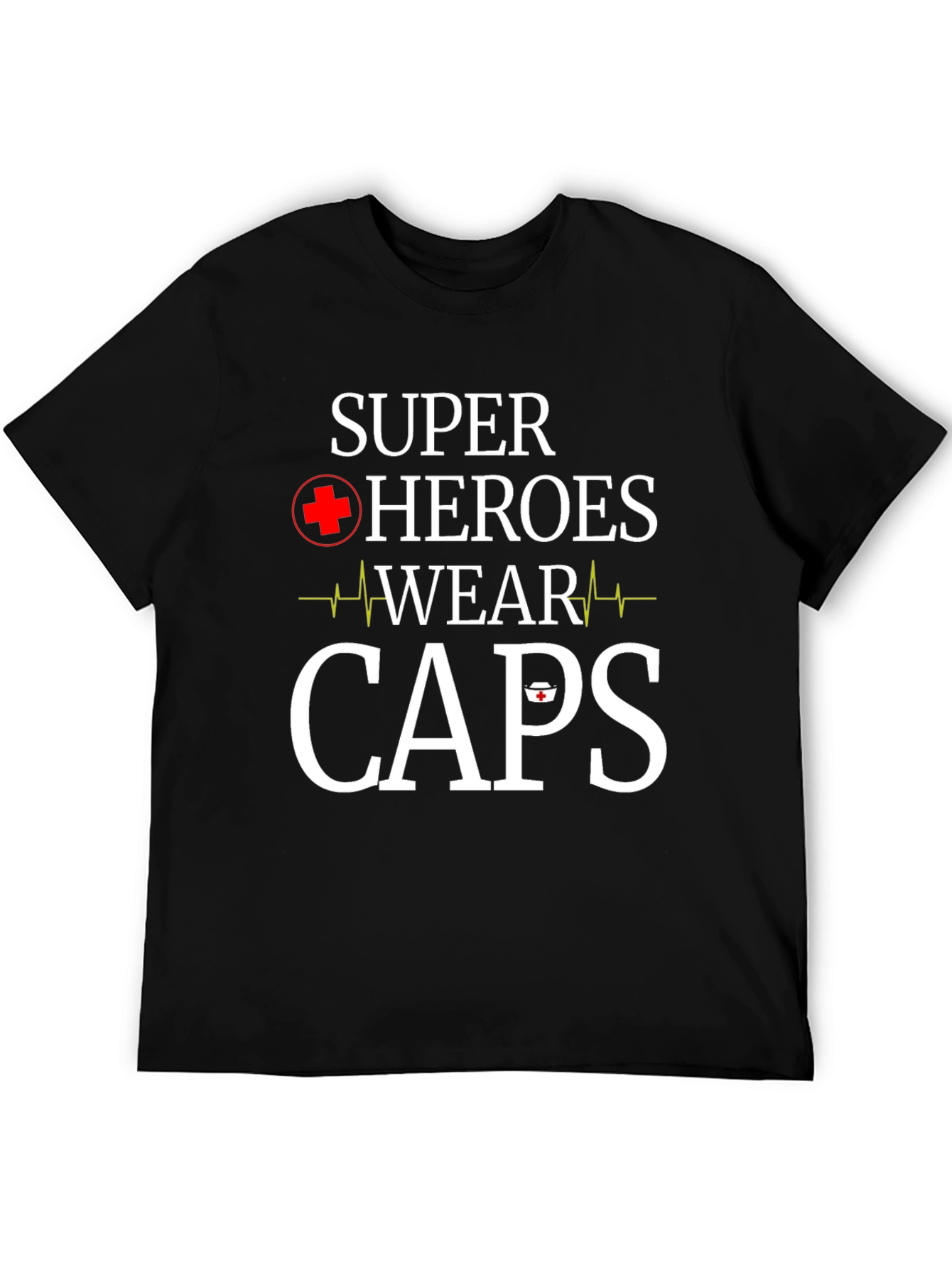 Black Super Heroes Wear Caps T-Shirt - Nurse Appreciation view 5