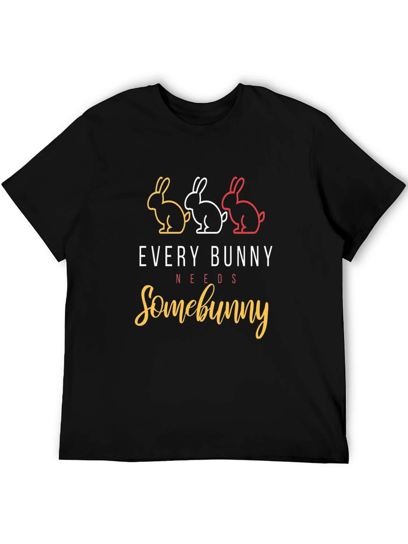 Black Every Bunny Needs Somebunny T-Shirt view 5