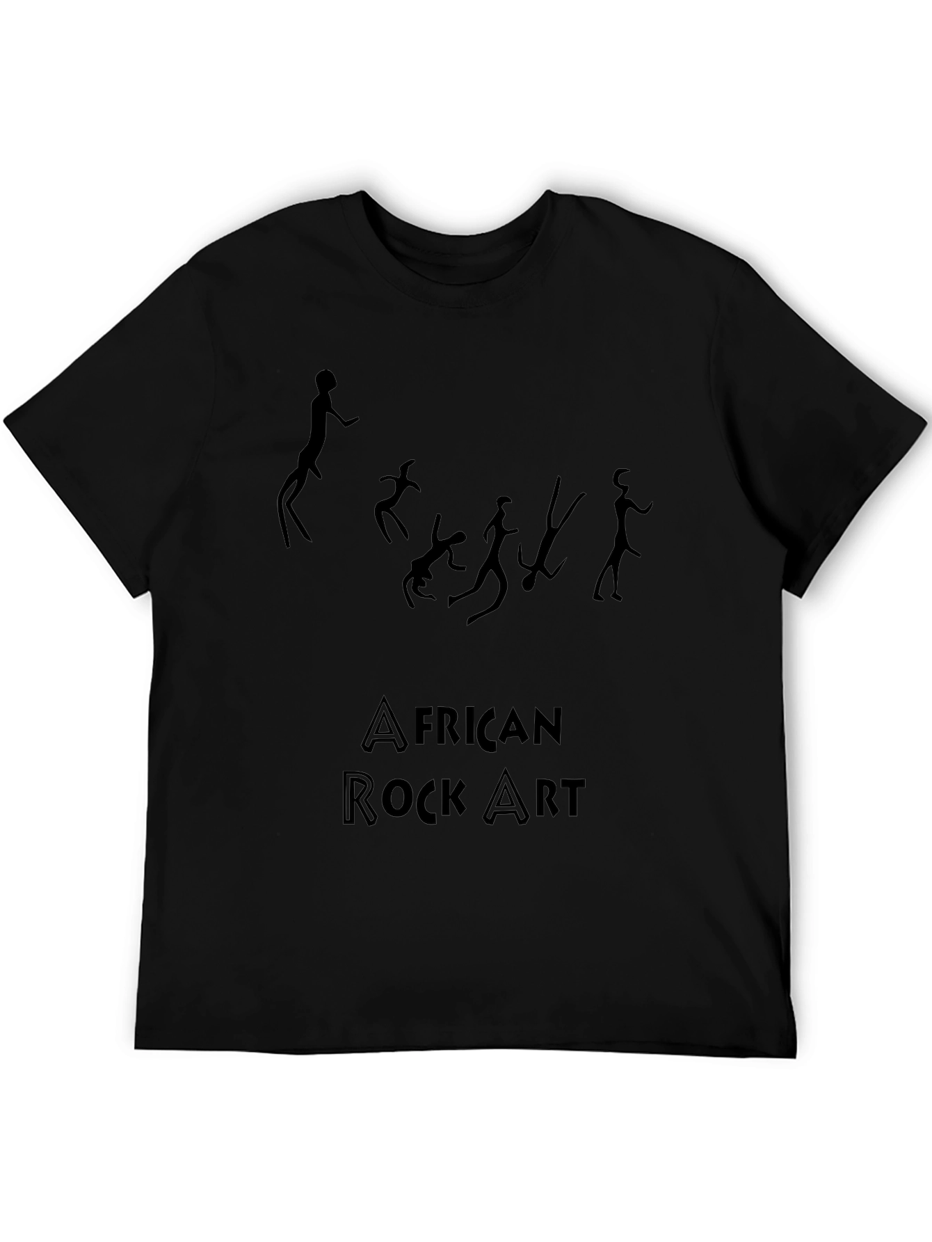 Black African Rock Art Graphic T-Shirt view 5