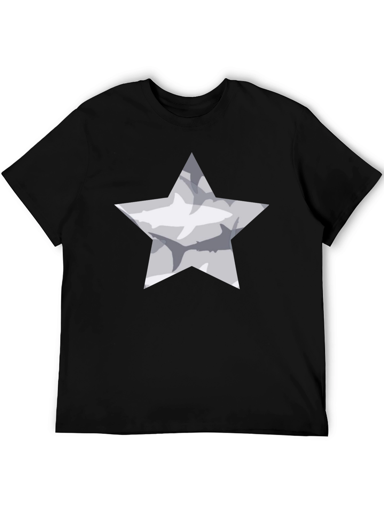 Black Star Shark Graphic Tee - Black Cotton Blend view 5