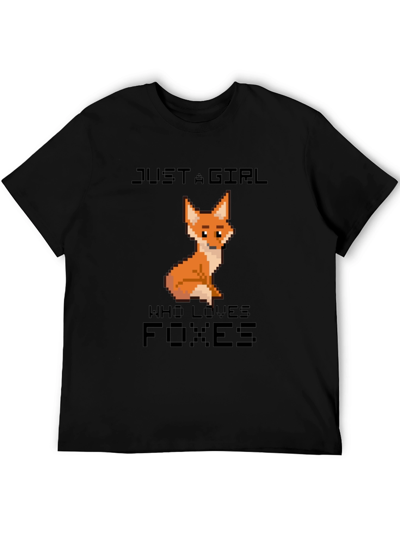Black Just A Girl Who Loves Foxes T-Shirt view 5