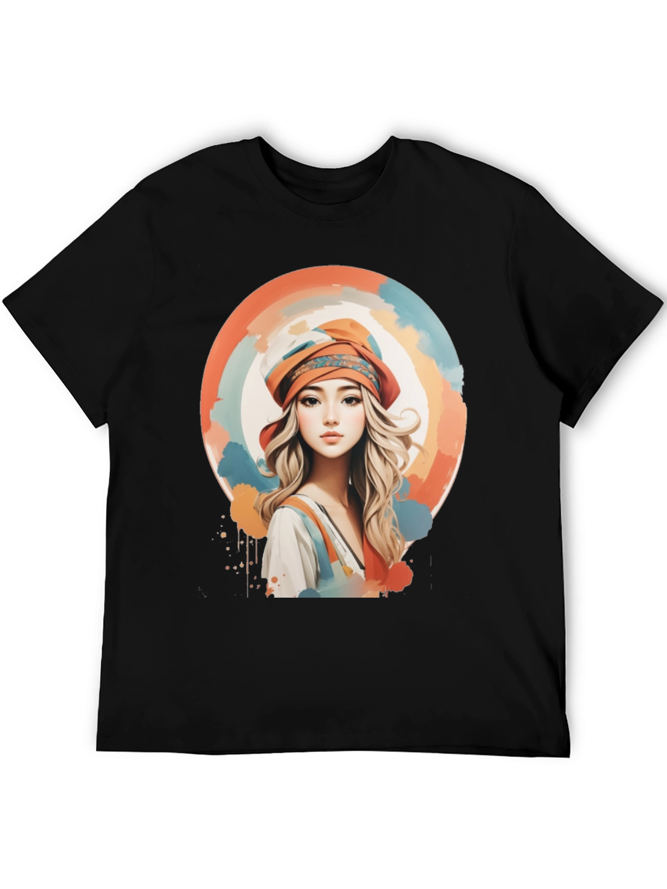 Black Woman Portrait Graphic Tee - Artistic Watercolor Design view 5