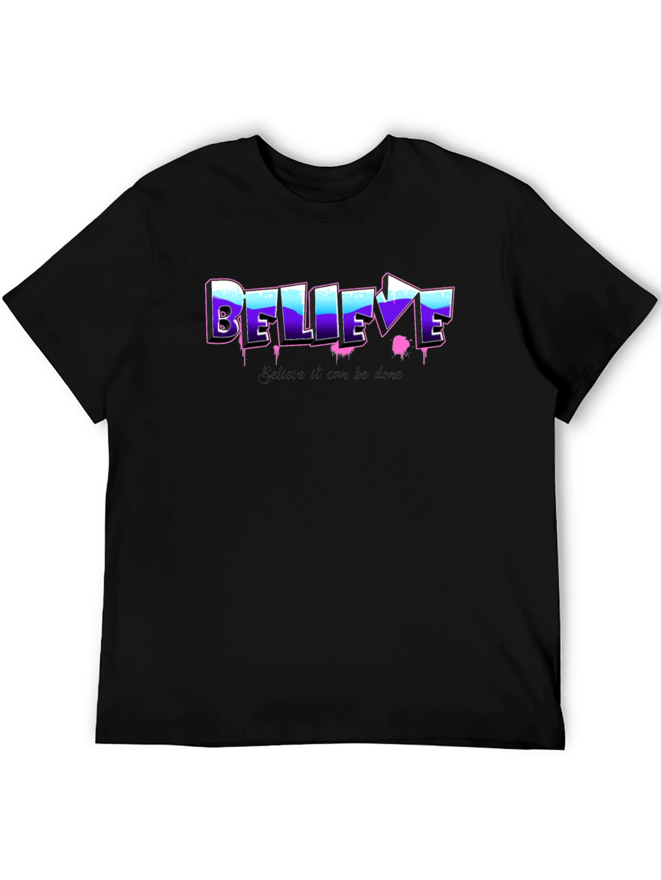 Black Believe Graphic Tee - Motivational Shirt view 5