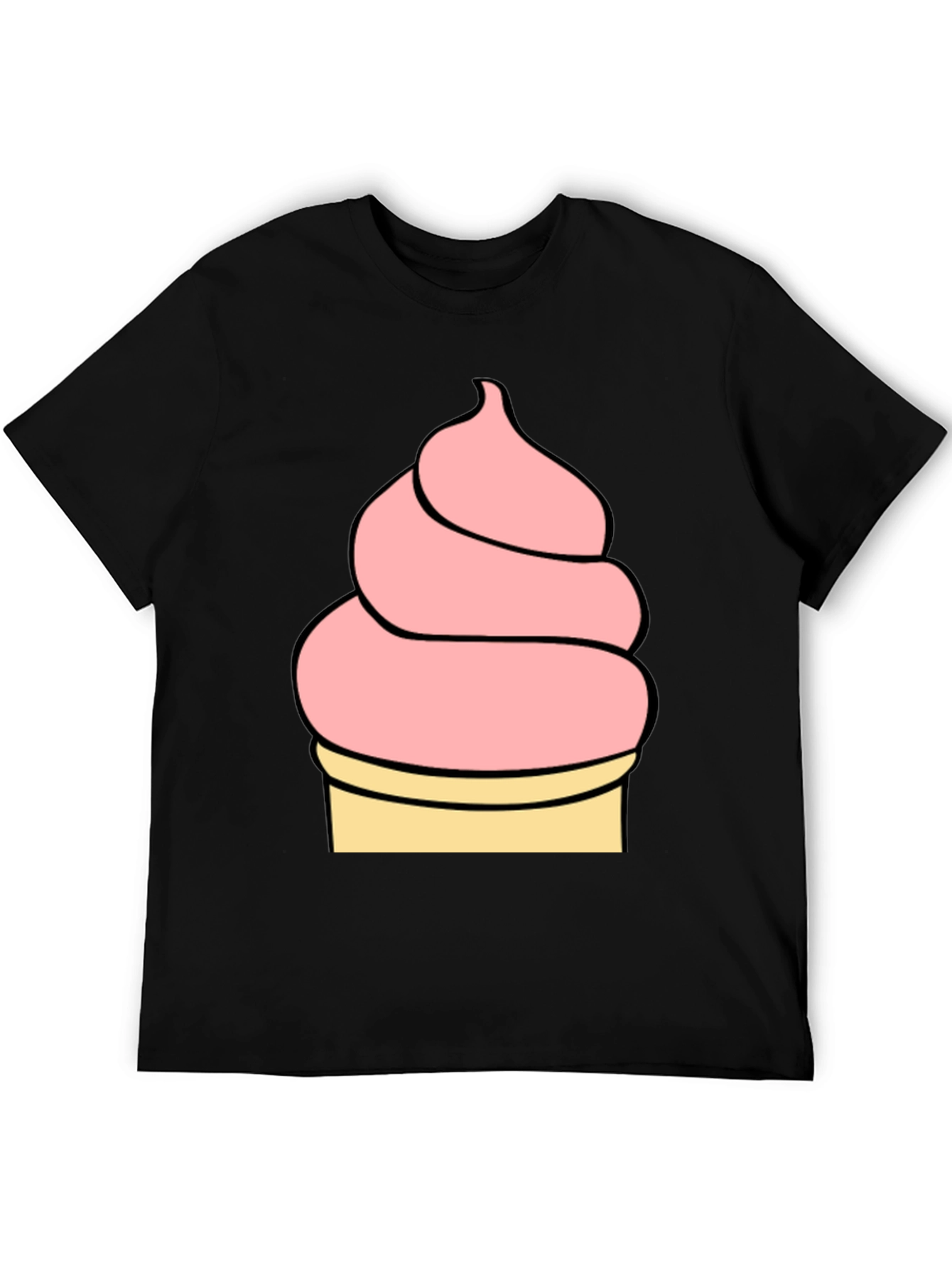Black Ice Cream Graphic Tee - Black Unisex T-Shirt view 5