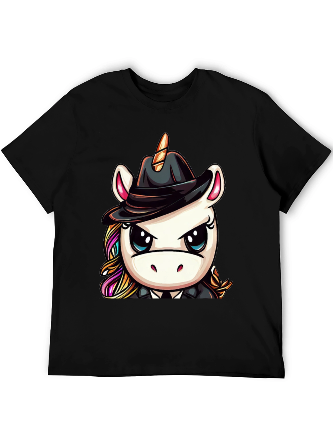 Black Unicorn Mafia Boss Graphic Tee - Black view 5