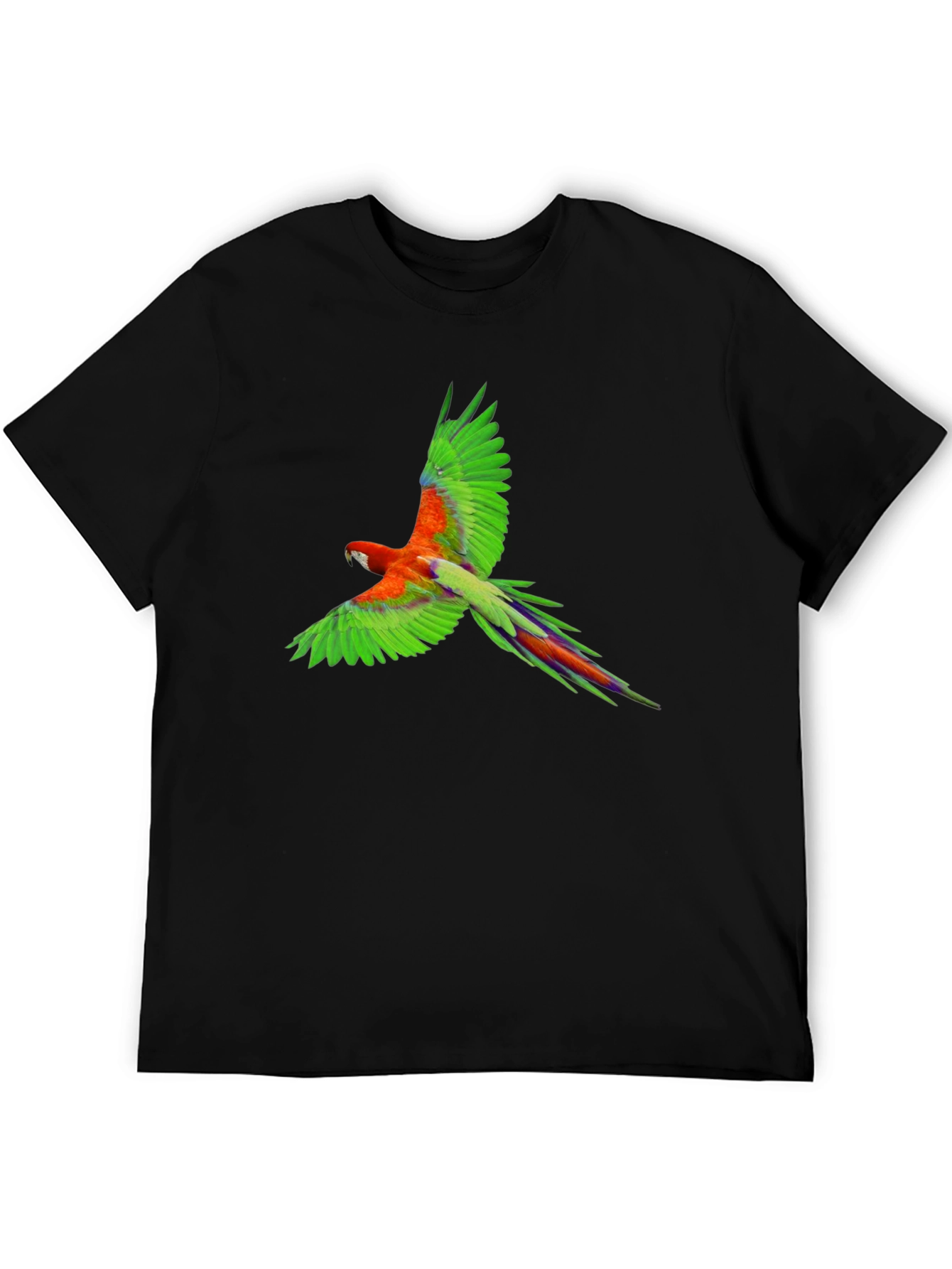 Black Parrot Graphic Print Black T-Shirt view 5