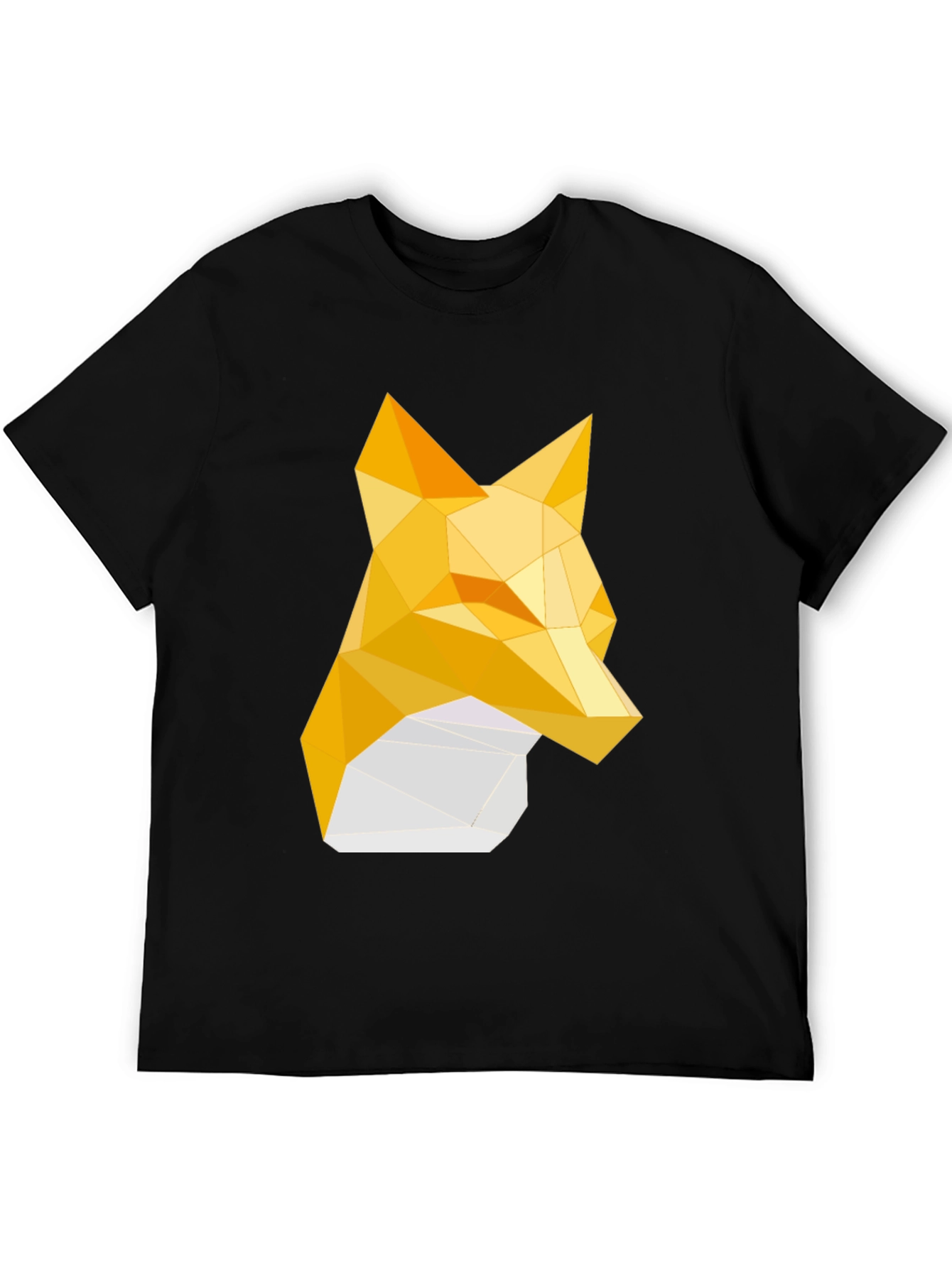 Black Geometric Fox Tee - Stylish Graphic Print T-Shirt view 5