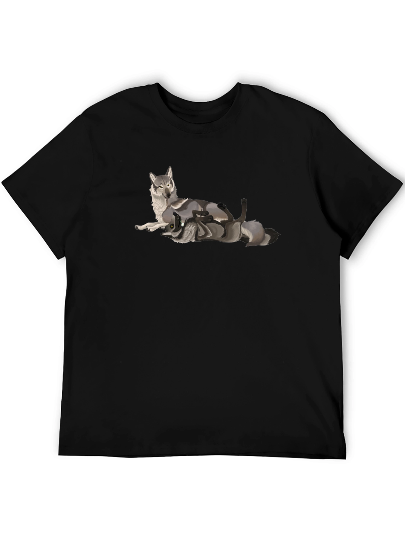 Black Black Wolf Graphic Tee - Stylish Men's T-Shirt view 5