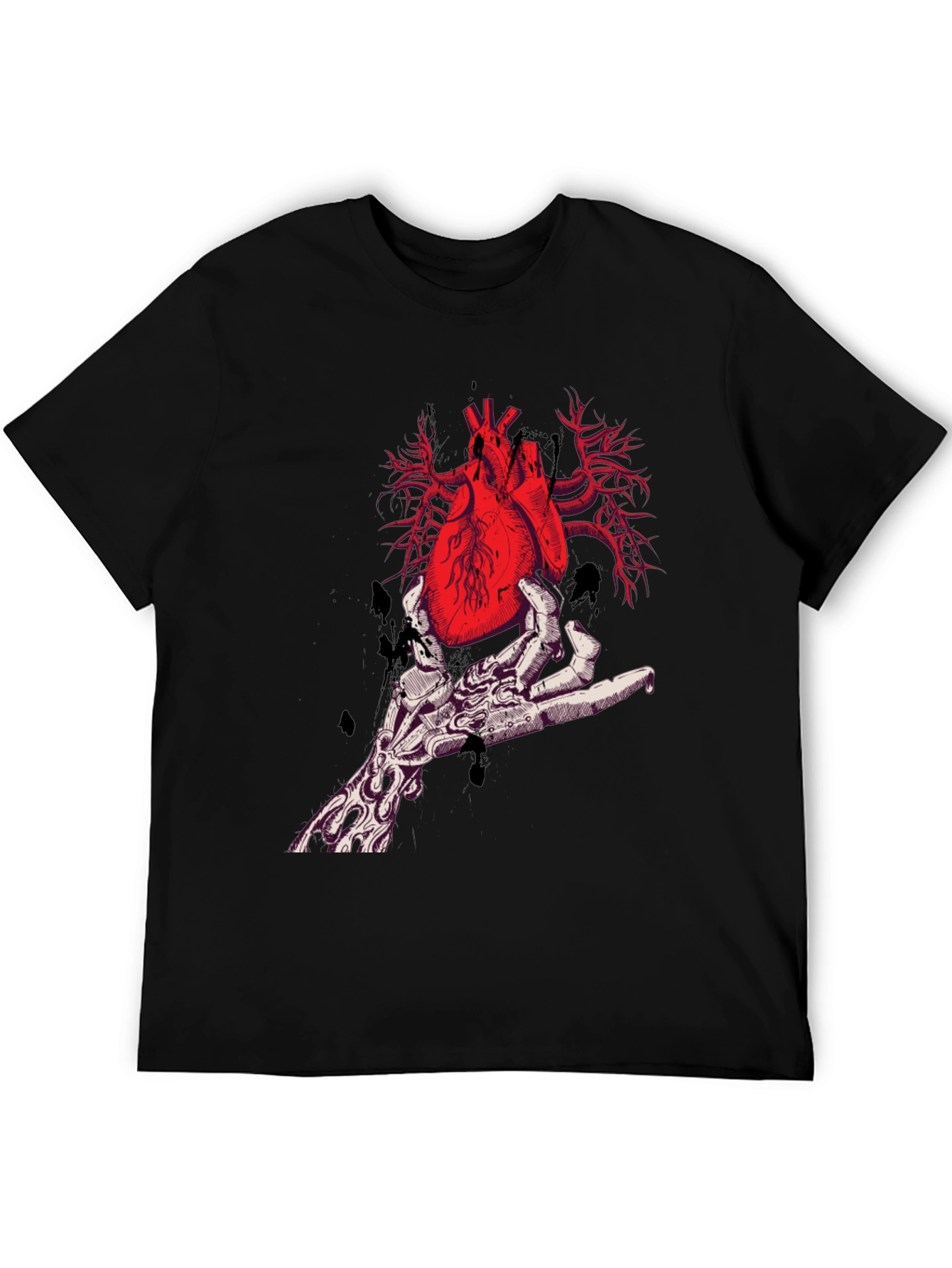 Black Anatomical Heart Graphic Tee - Unique Design view 5