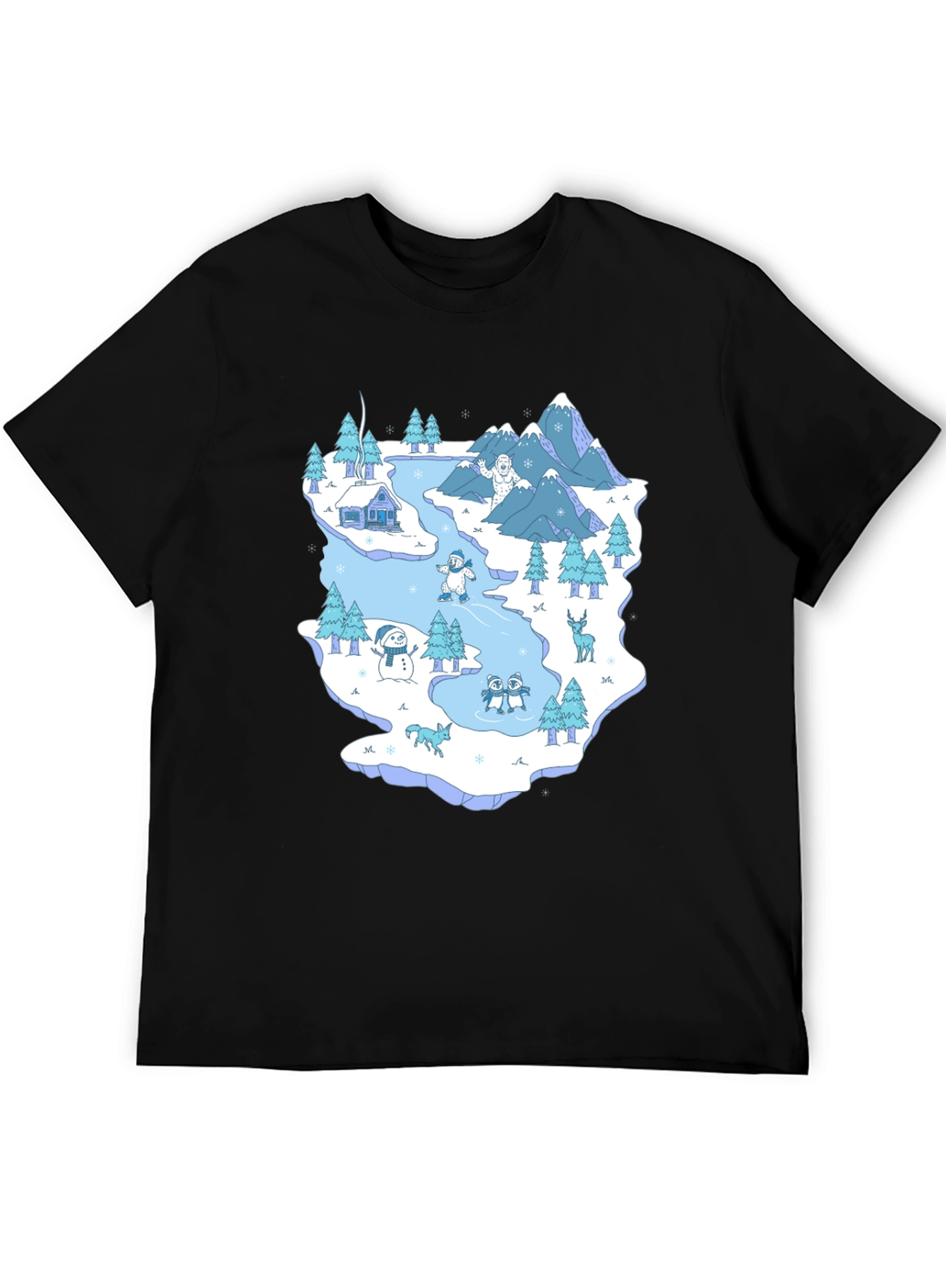 Black Winter Wonderland Graphic T-Shirt view 5