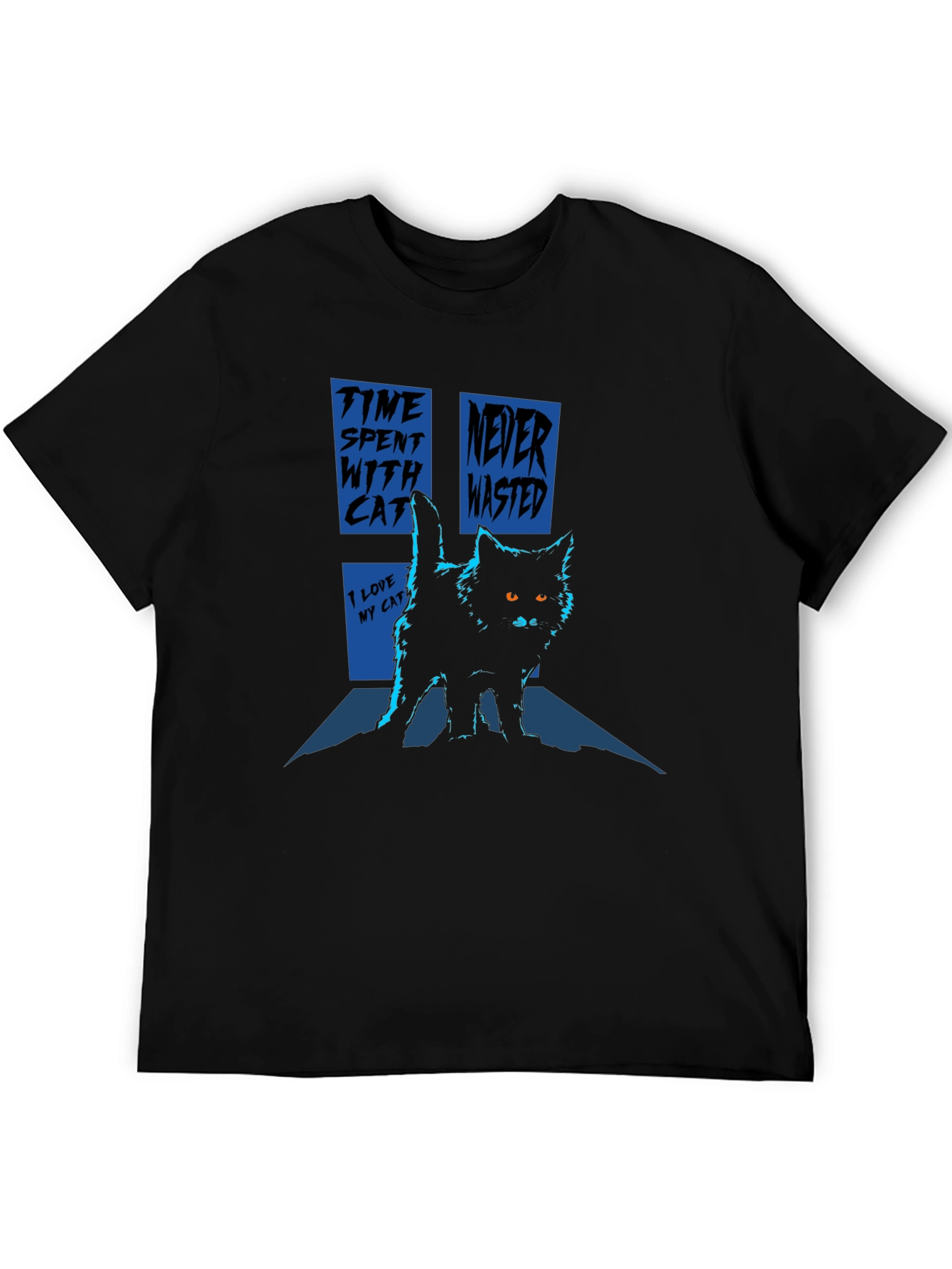 Black Time Spent with Cats Black T-Shirt view 5