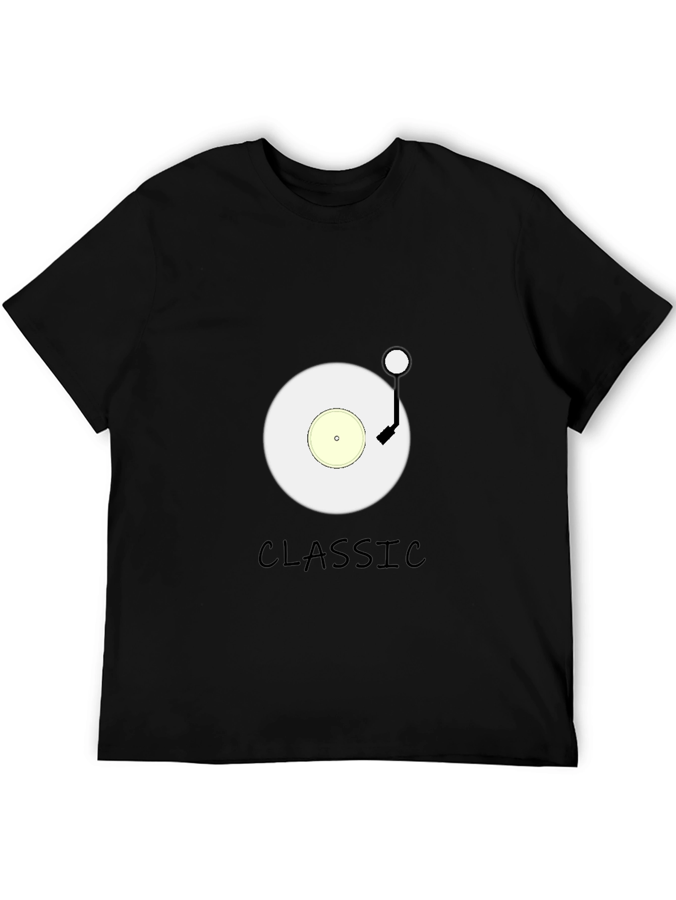 Black Classic Vinyl Record Graphic Tee - Black view 5