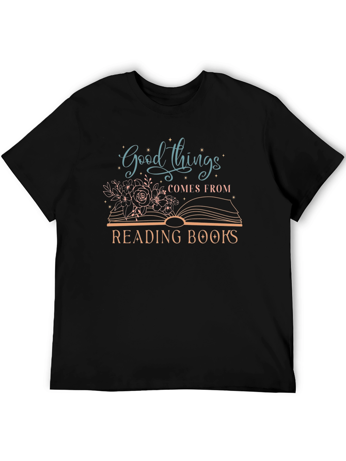 Black Good Things From Reading Books T-Shirt view 5
