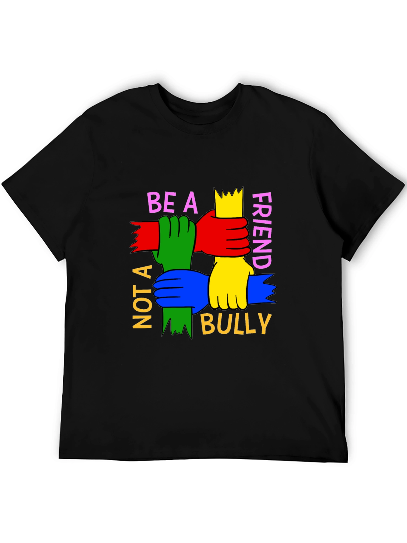 Black Be A Friend T-Shirt: Anti-Bullying Tee view 5