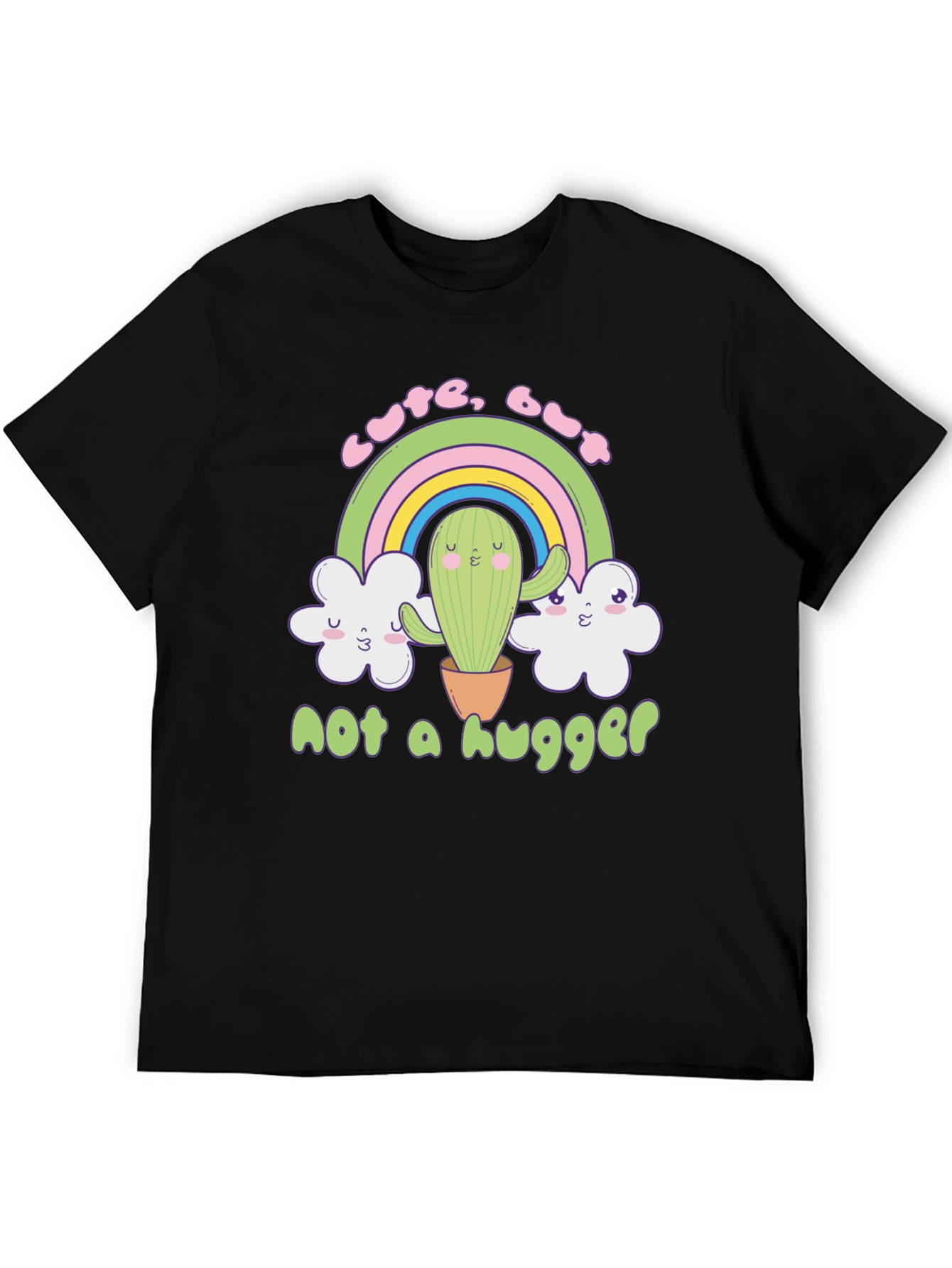 Black Cute But Not a Hugger Graphic T-Shirt view 5