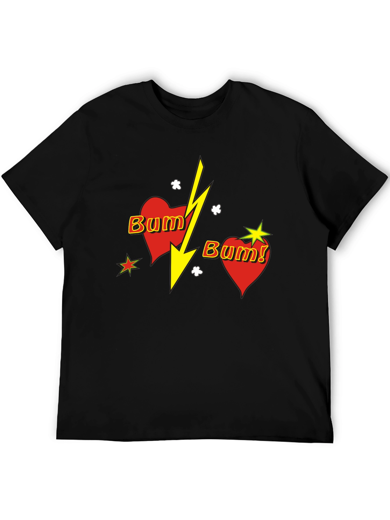 Black Bum! Heart Graphic Black T-Shirt view 5