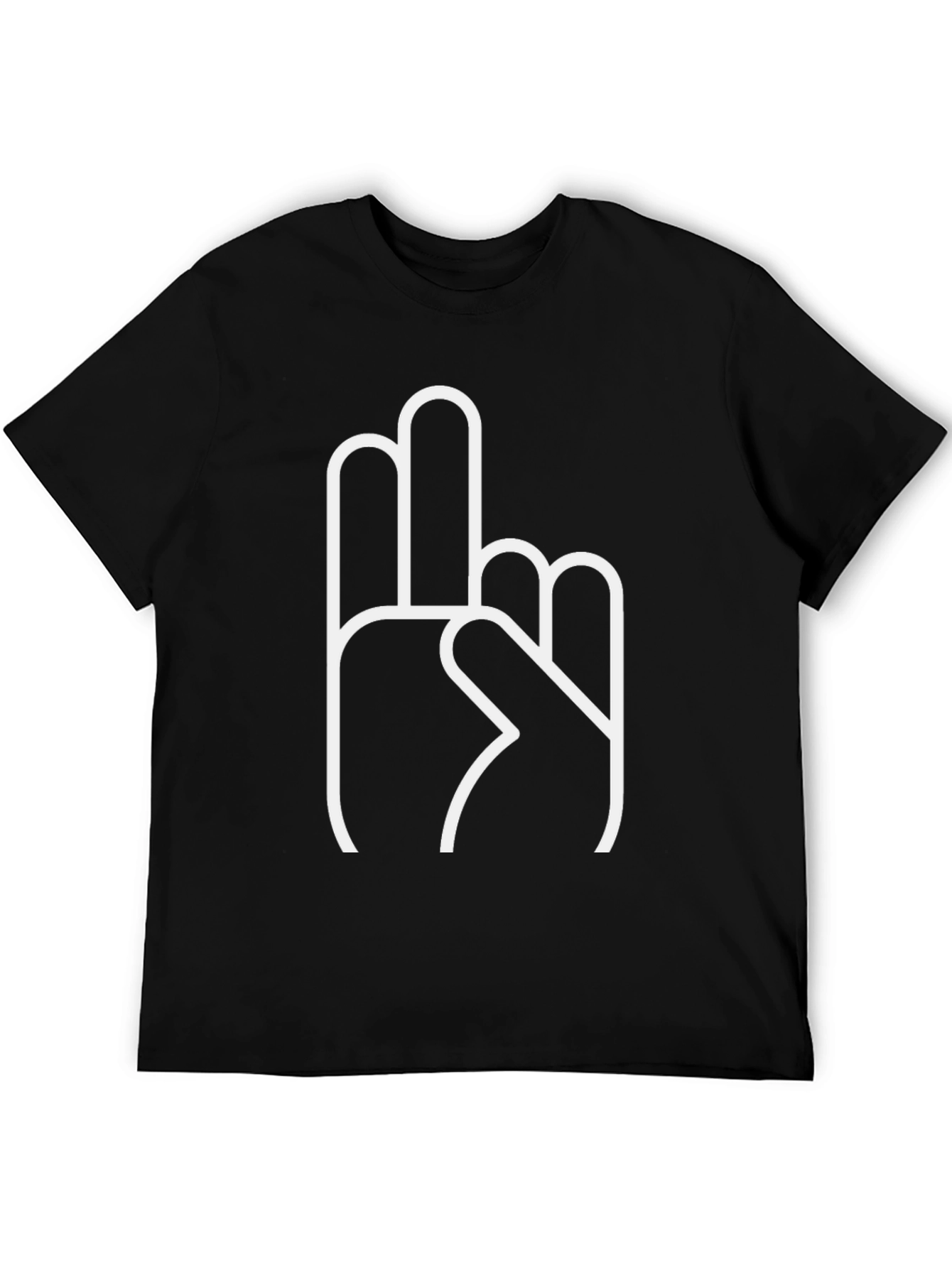 Black Peace Out Gesture Graphic Tee - Unisex Cotton T-Shirt view 5