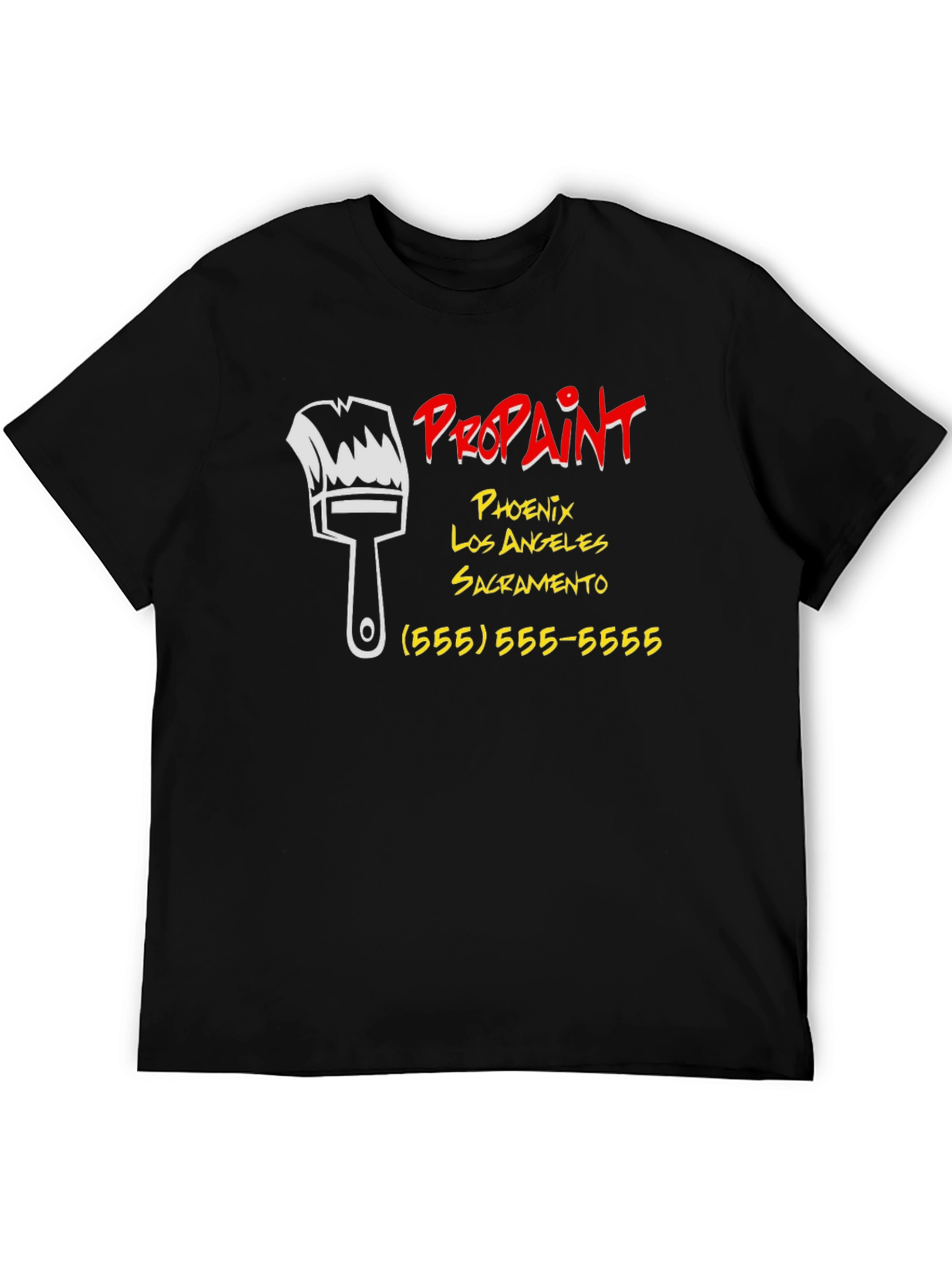 Black Pro Paint Services T-Shirt view 5