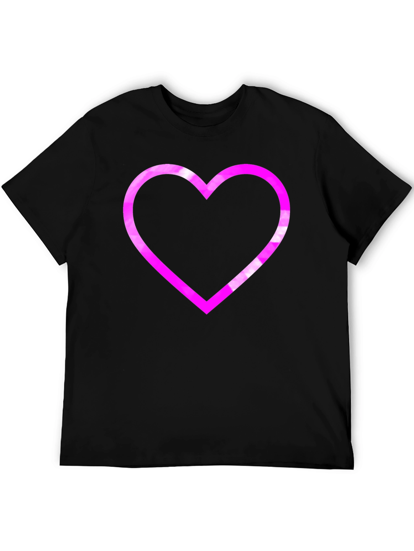 Black Heart Outline Graphic T-Shirt - Black view 5