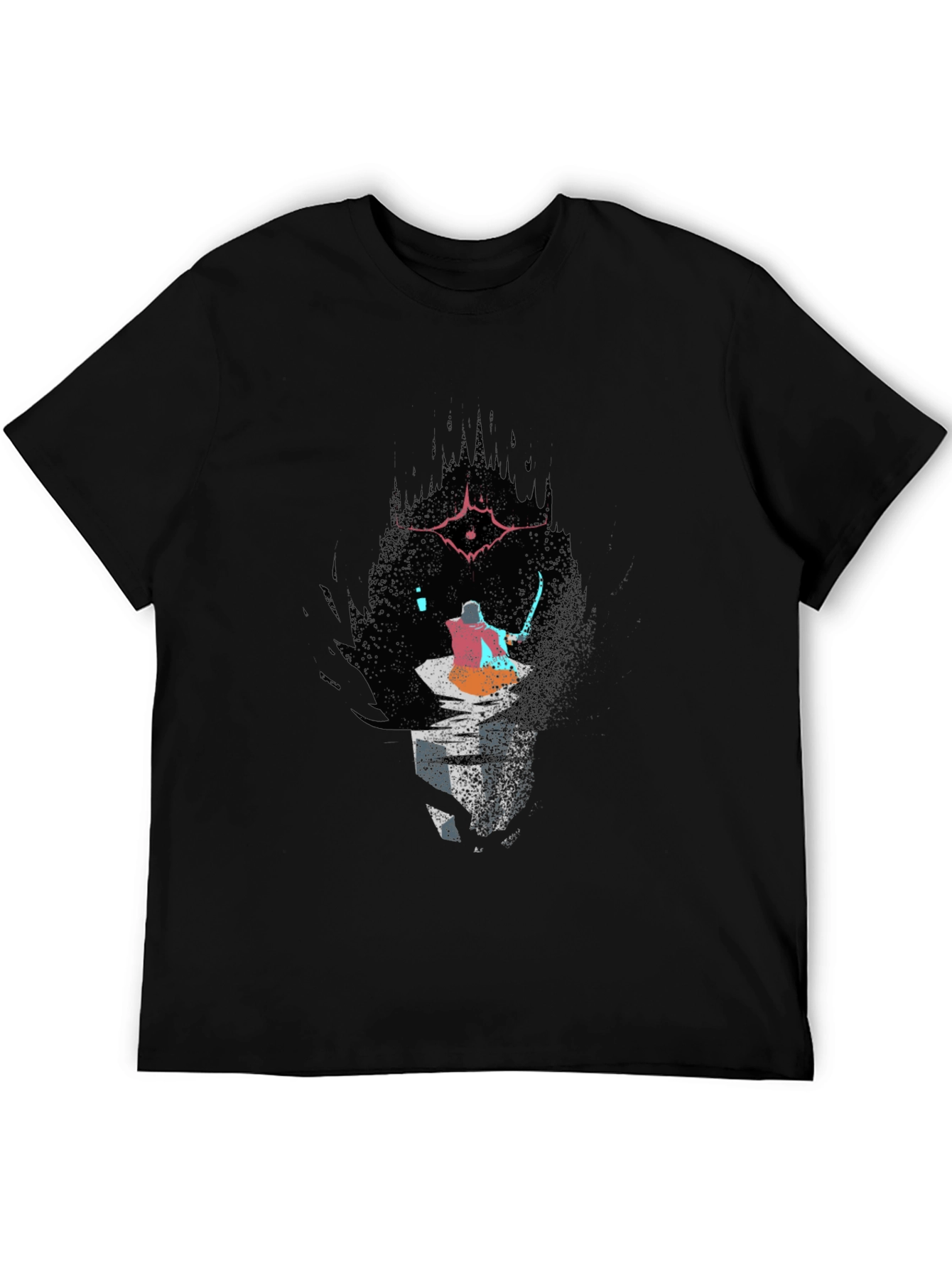 Black Dark Souls Inspired Graphic Tee - Black Cotton view 5