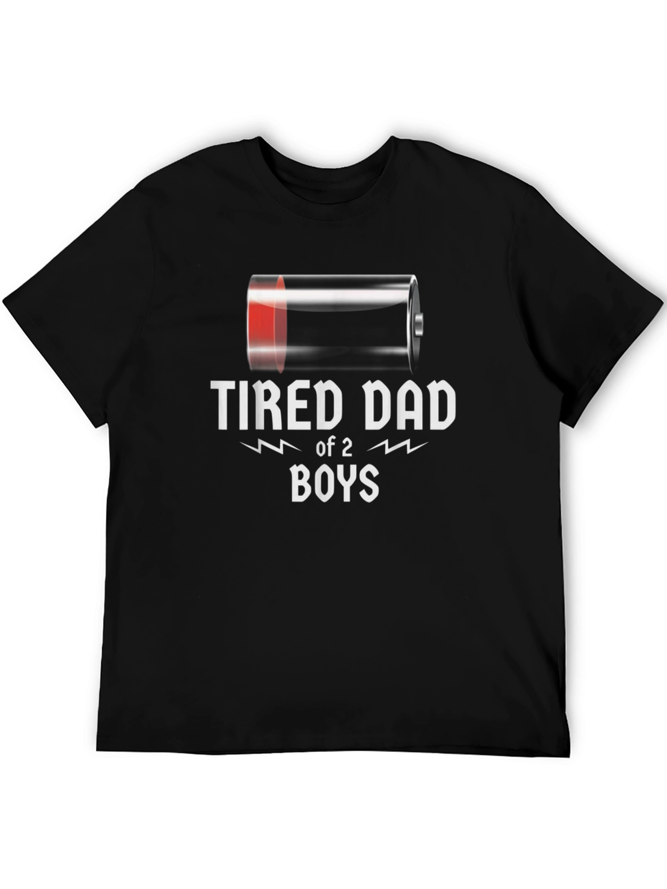 Black Tired Dad of 2 Boys Graphic T-Shirt view 5