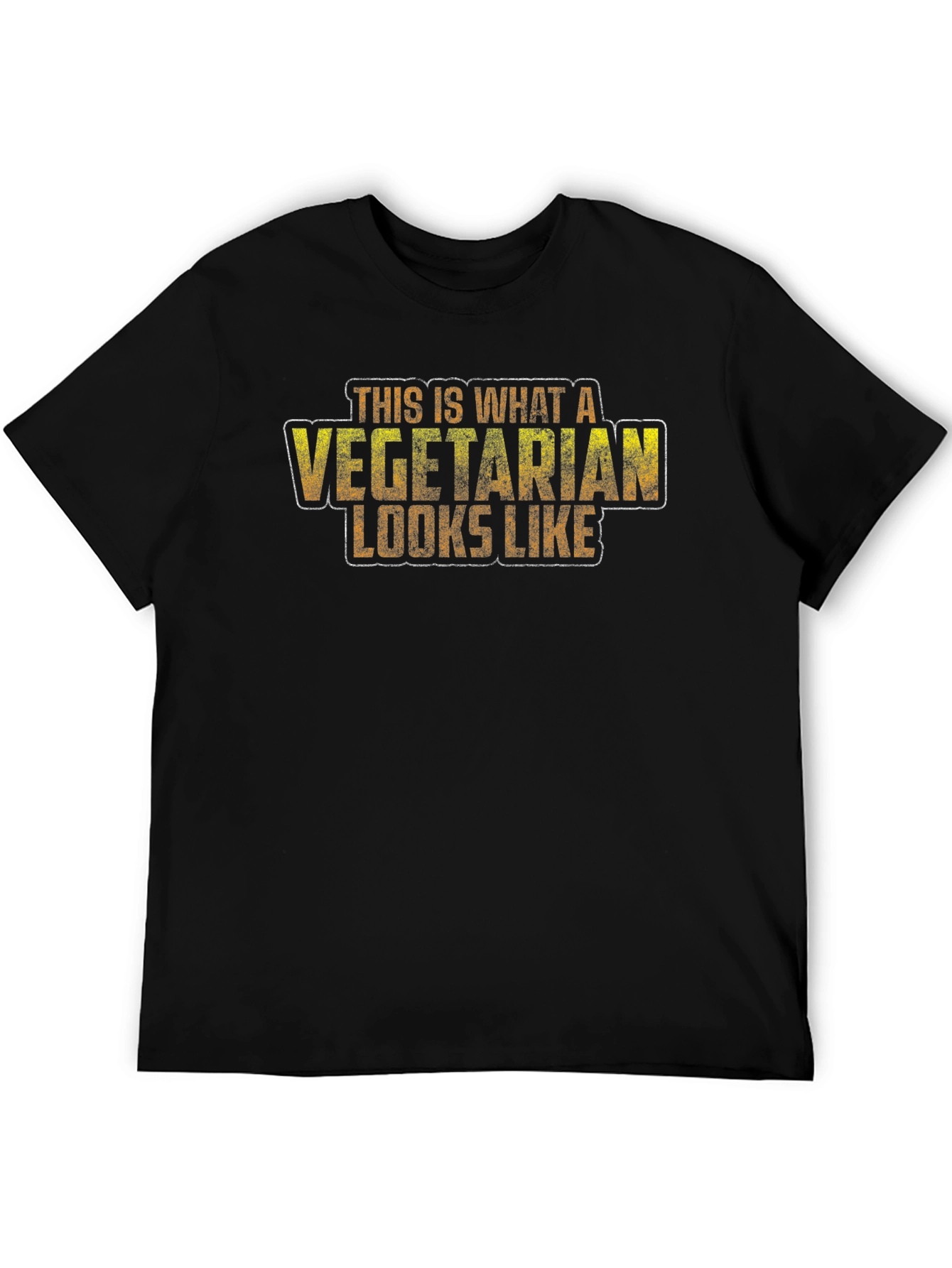 Black Vegetarian Graphic Tee - Funny Statement T-Shirt view 5