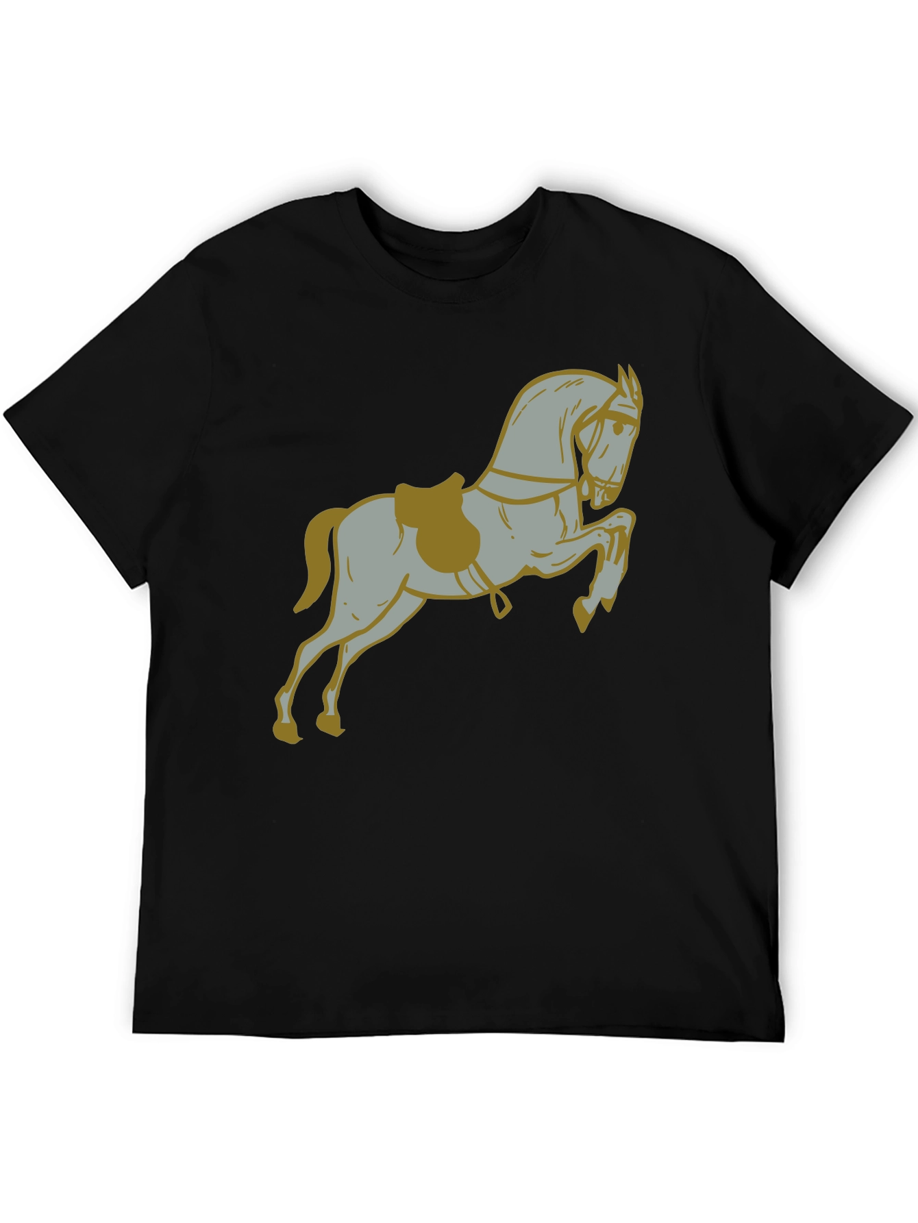 Black Horse Graphic Print Black T-Shirt view 5