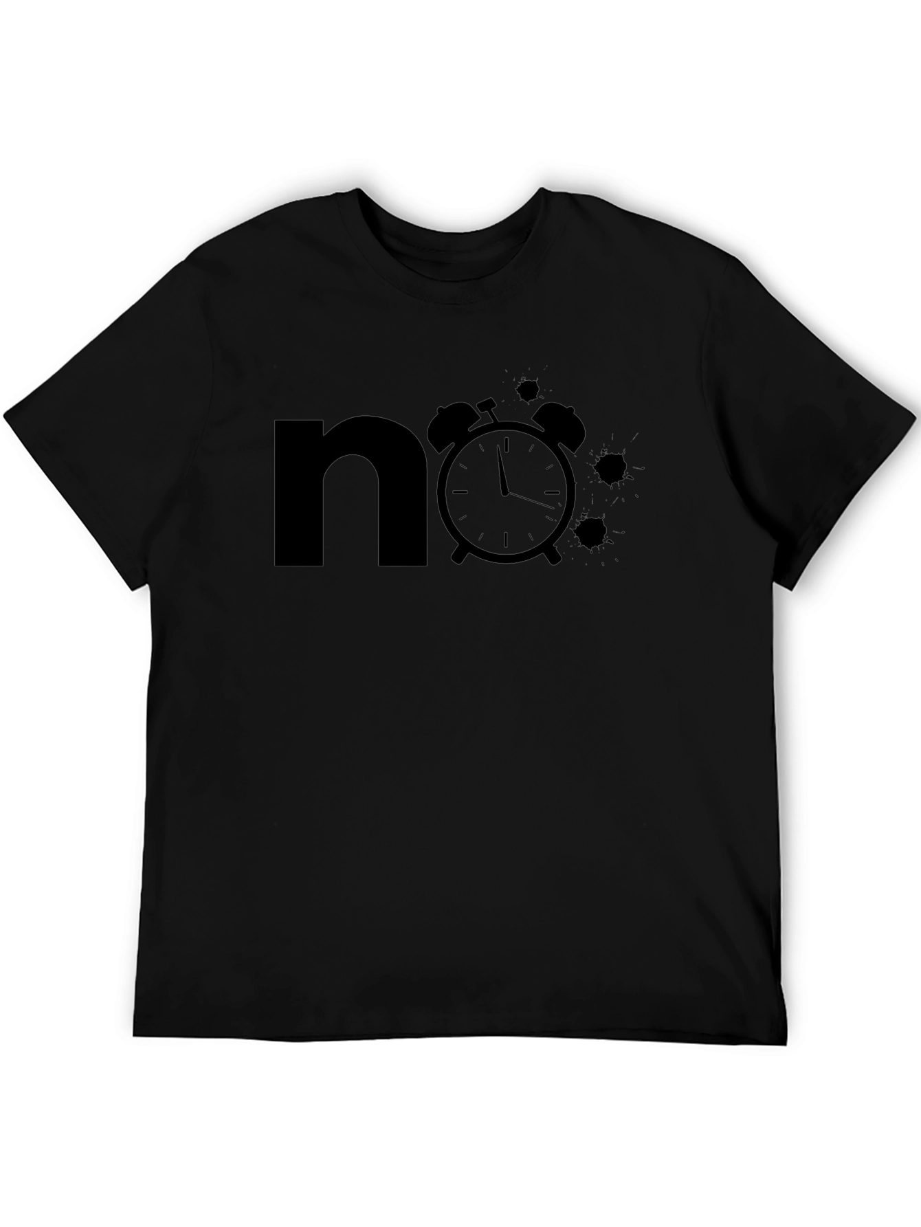 Black No Time T-Shirt - Black Graphic Tee view 5