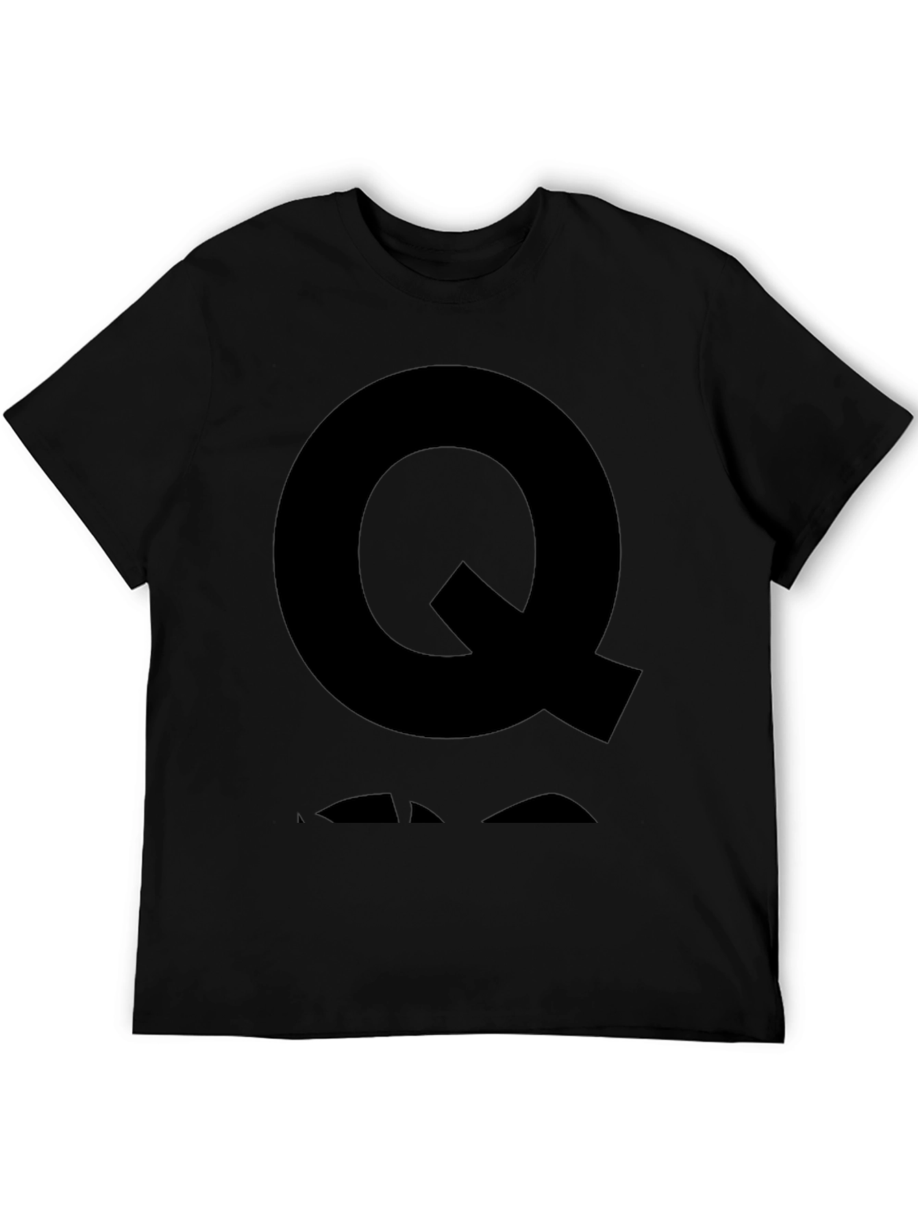 Black Bold Letter Q Graphic Tee - Stylish Casual Wear view 5