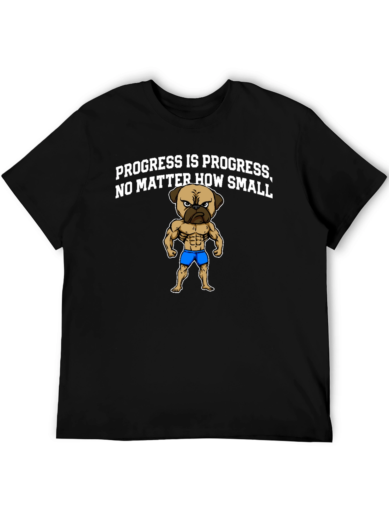 Black Progress Pug Graphic T-Shirt view 5