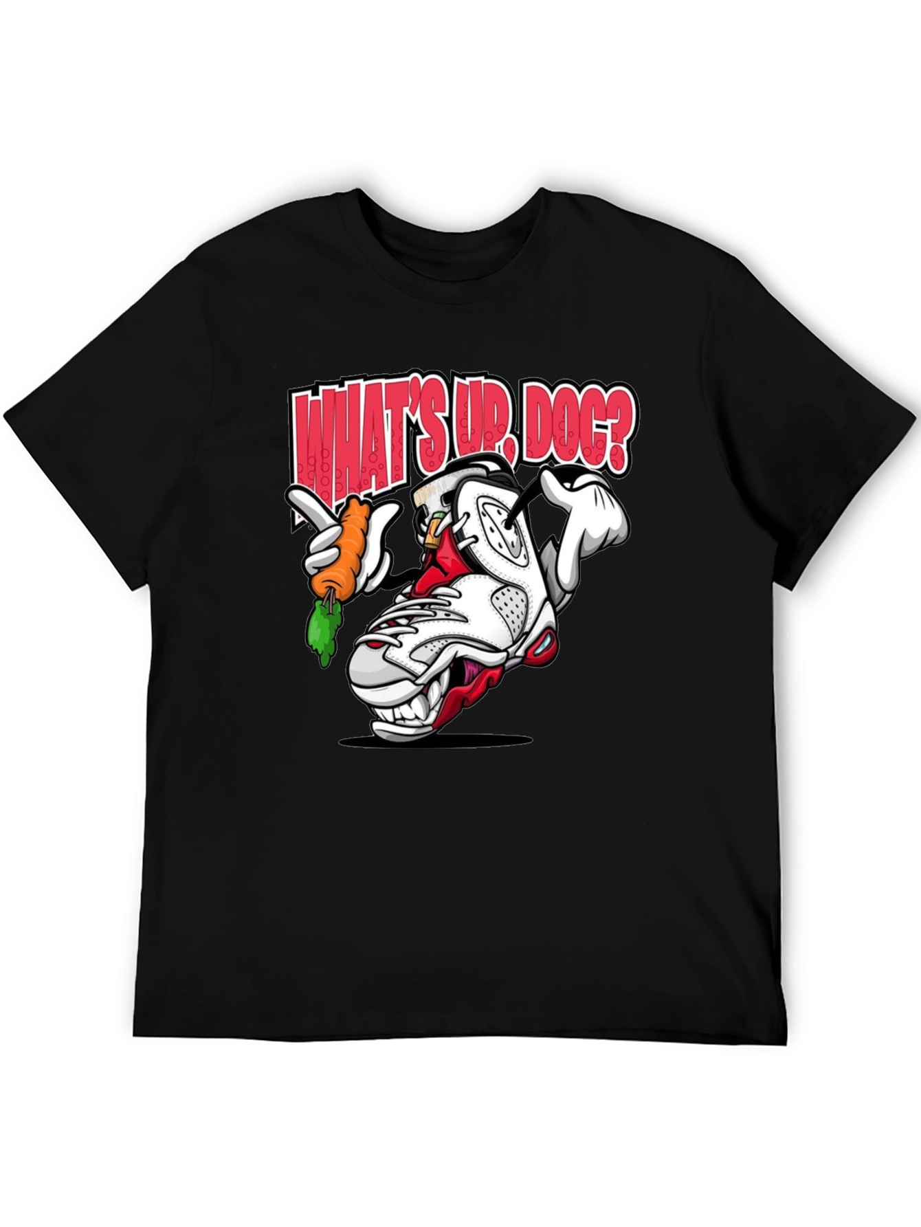 Black Cartoon Sneaker Graphic T-Shirt - What's Up, Dog? view 5