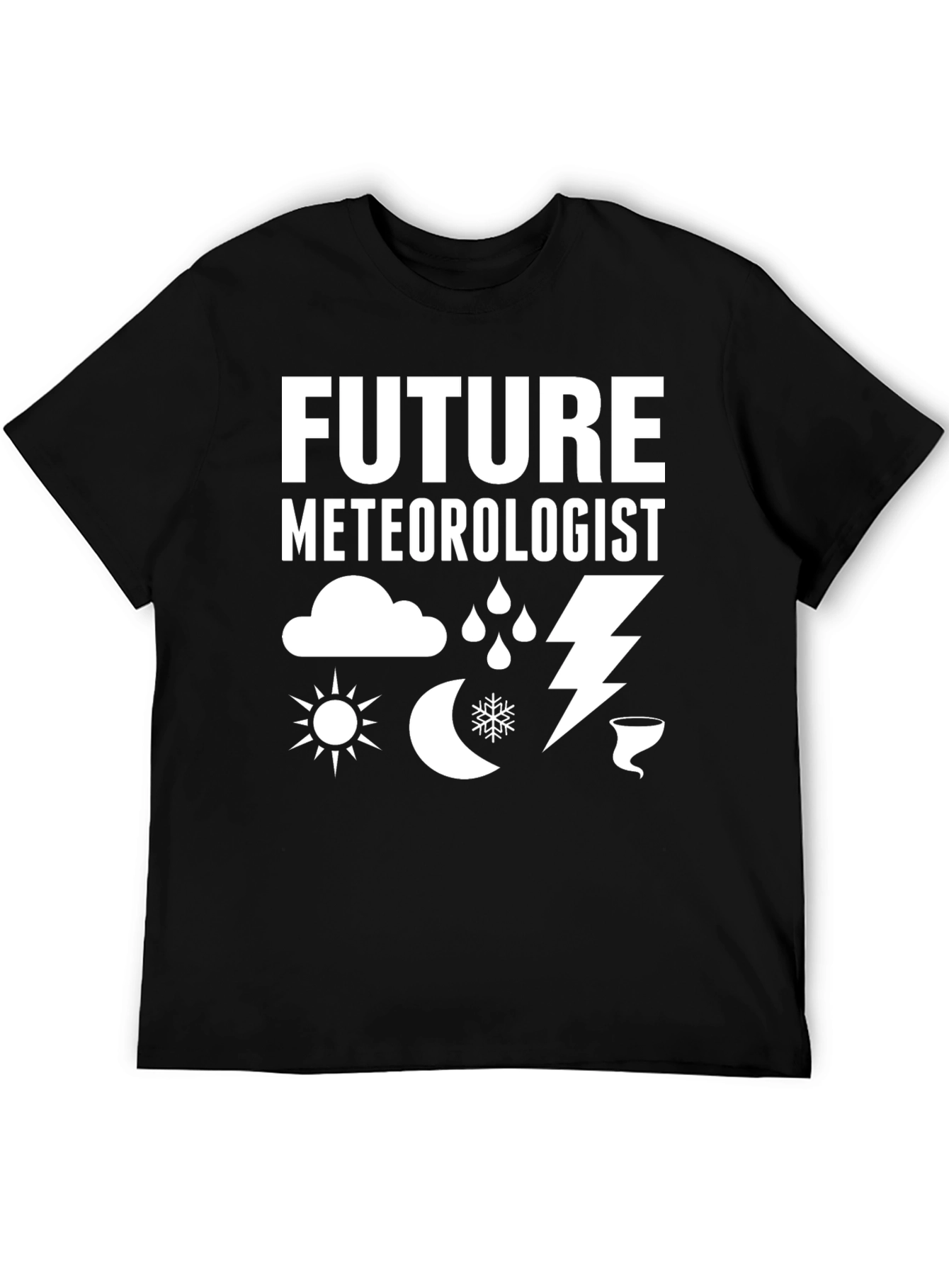 Black Future Meteorologist Graphic T-Shirt Weather Fan Tee view 5