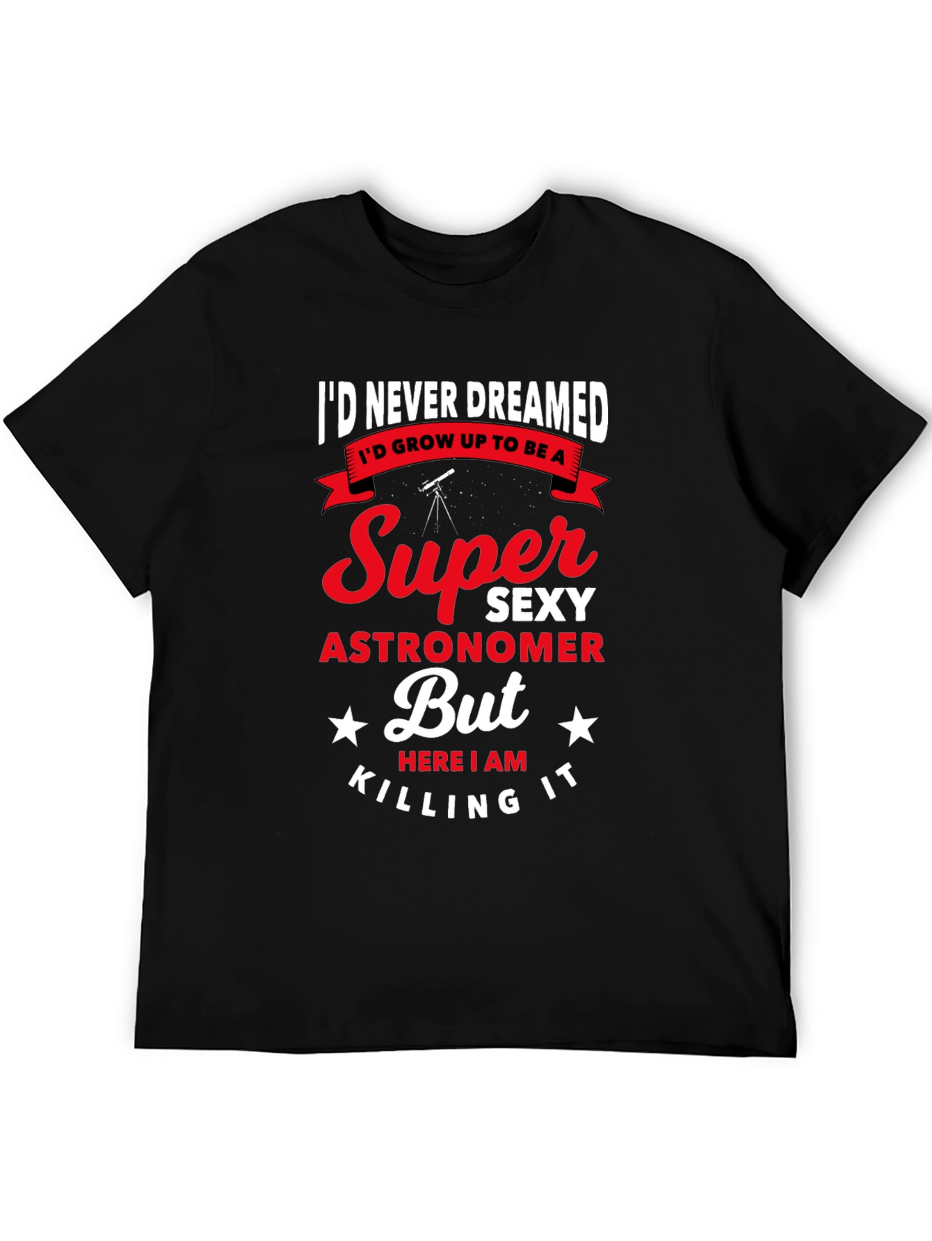 Black Super Sexy Astronomer Men's Graphic Tee view 5