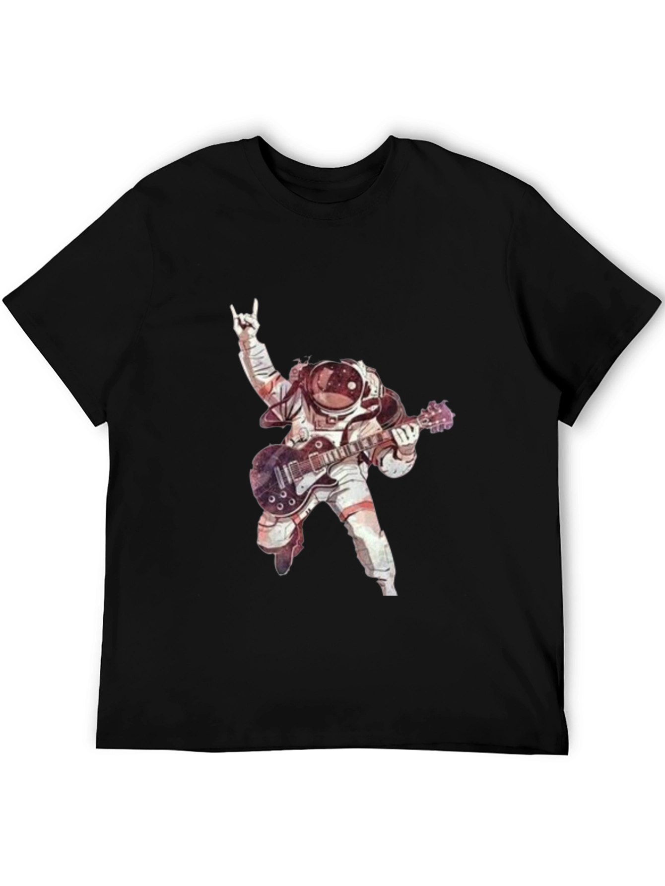 Black Astronaut Guitarist Black T-Shirt view 5