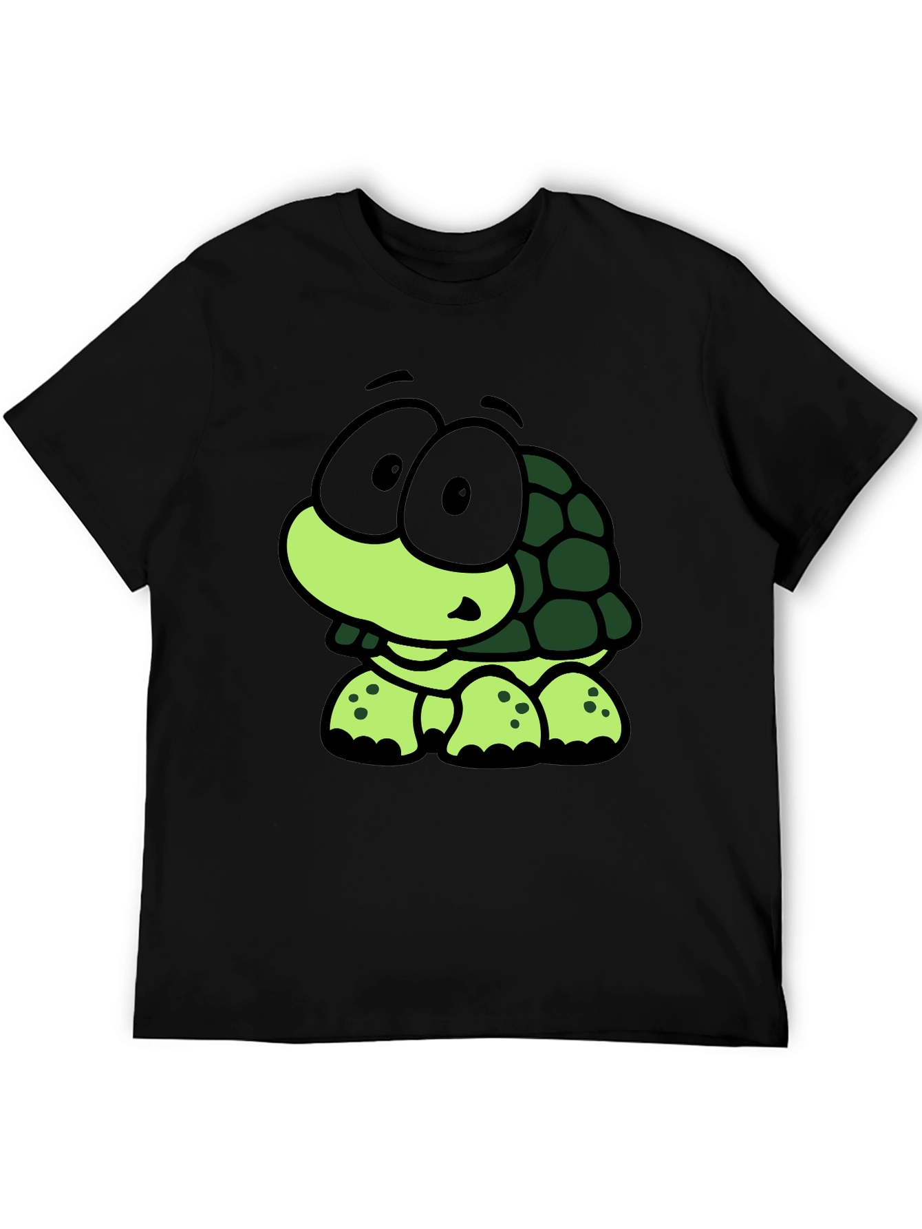 Black Cute Cartoon Turtle Graphic Black T-Shirt view 5