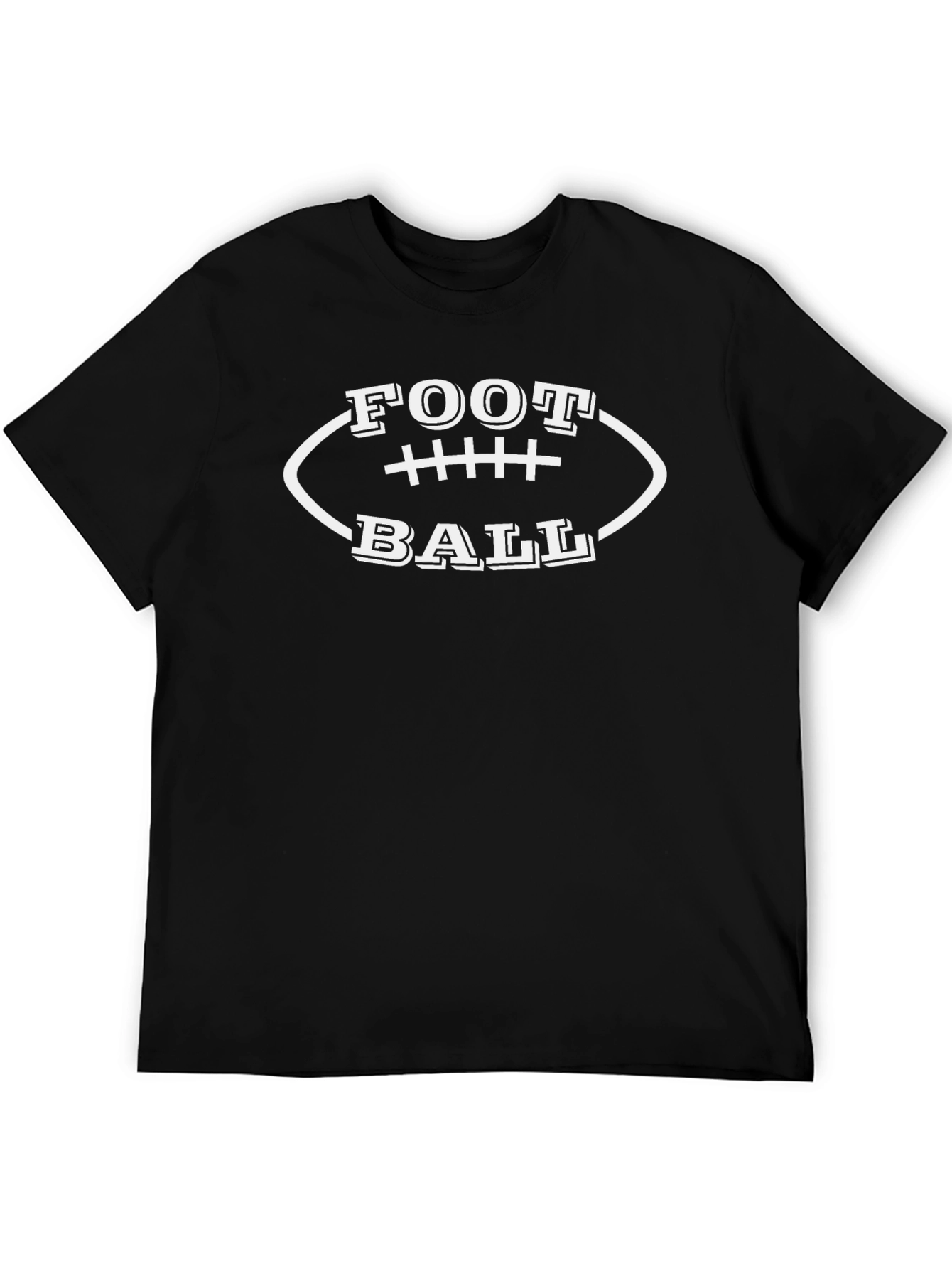 Black Football Graphic T-Shirt - Black Tee view 5