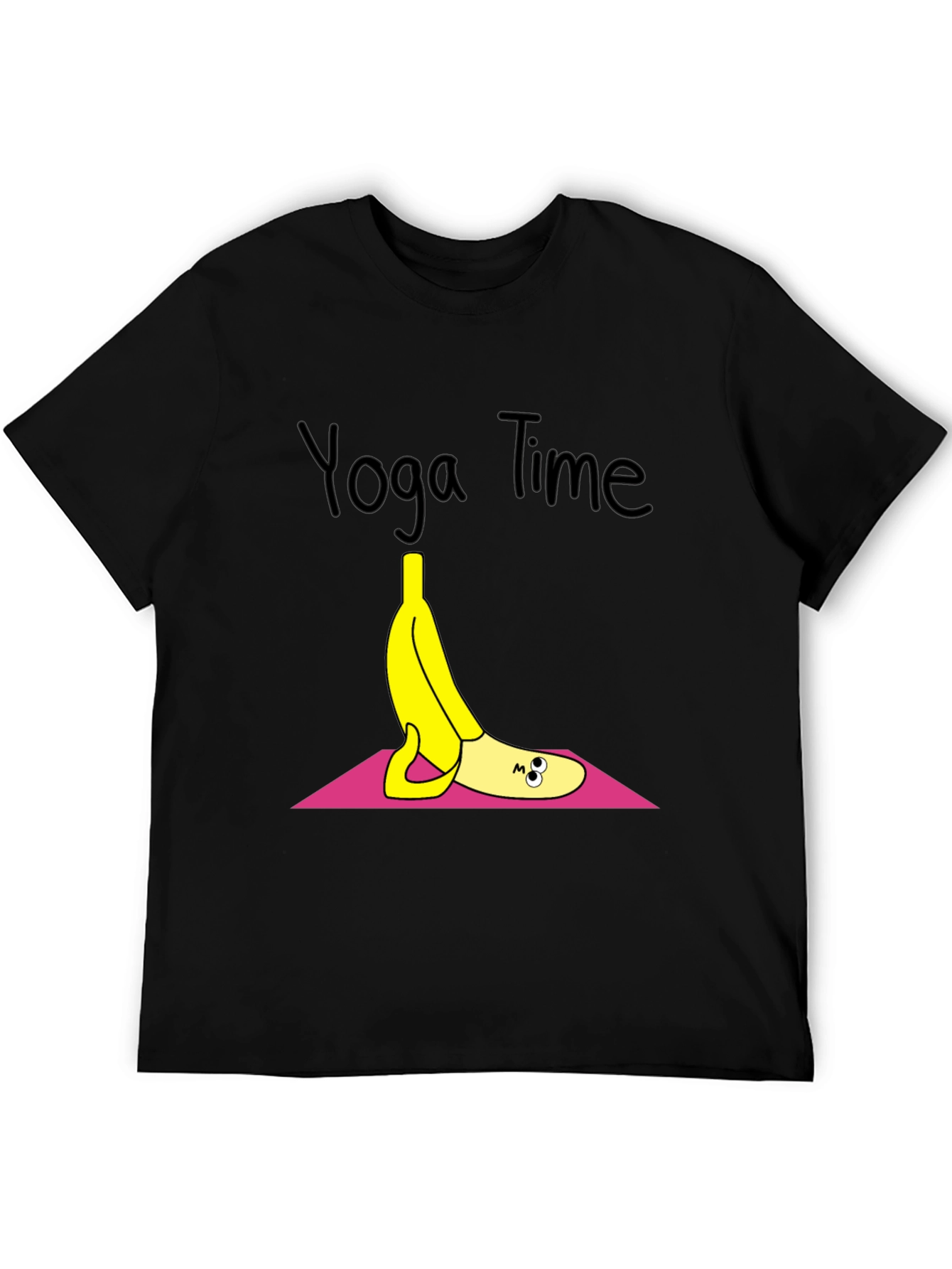 Black Yoga Banana T-Shirt - Relaxed Fit view 5