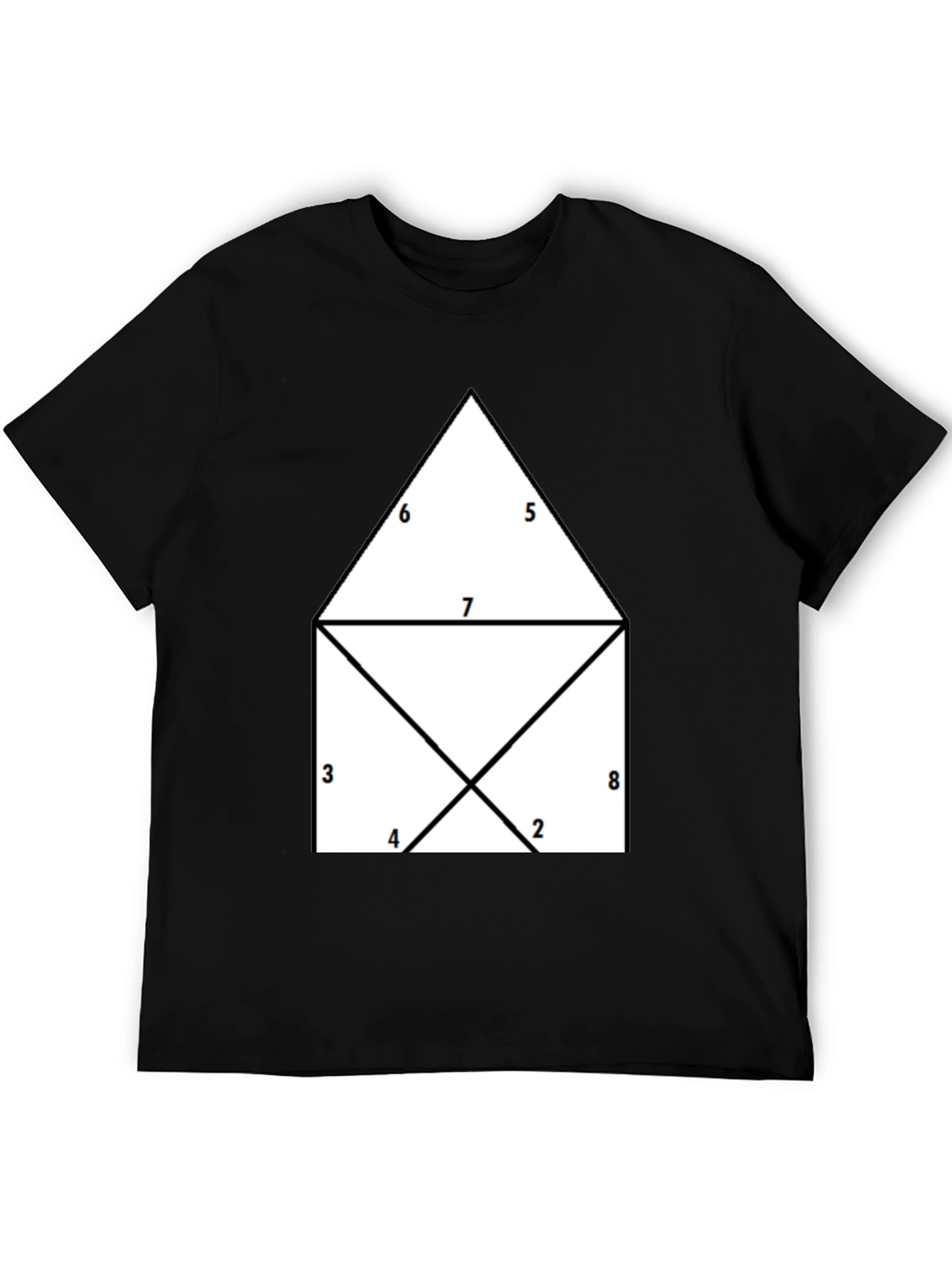 Black Geometric Numbered T-Shirt view 5