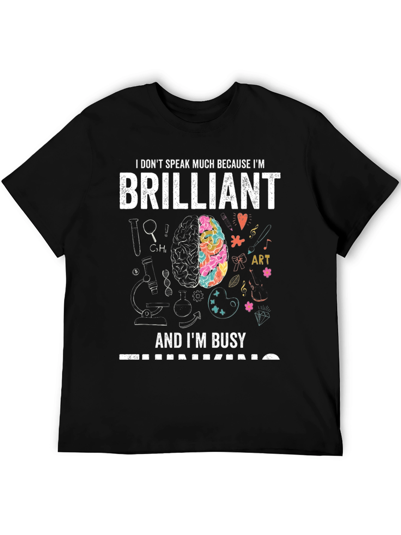 Black Brilliant and Busy T-Shirt - Smart Gift Idea! view 5