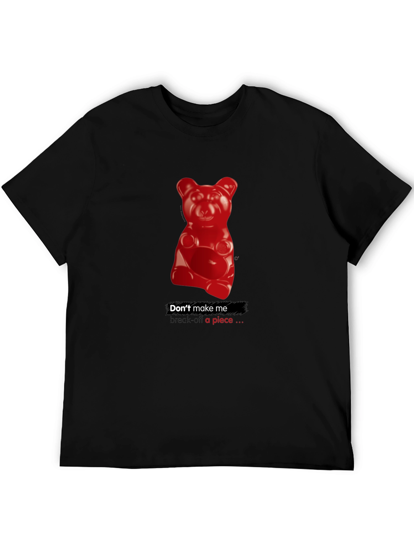 Black Gummy Bear Warning Graphic T-Shirt - Black view 5