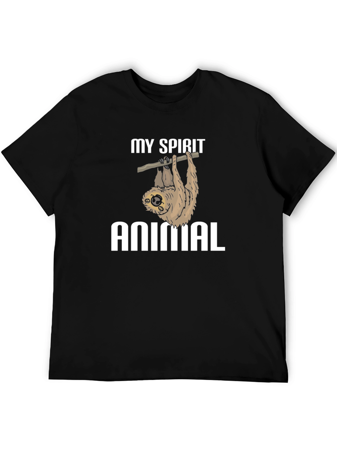 Black My Spirit Animal Sloth Graphic T-Shirt view 5