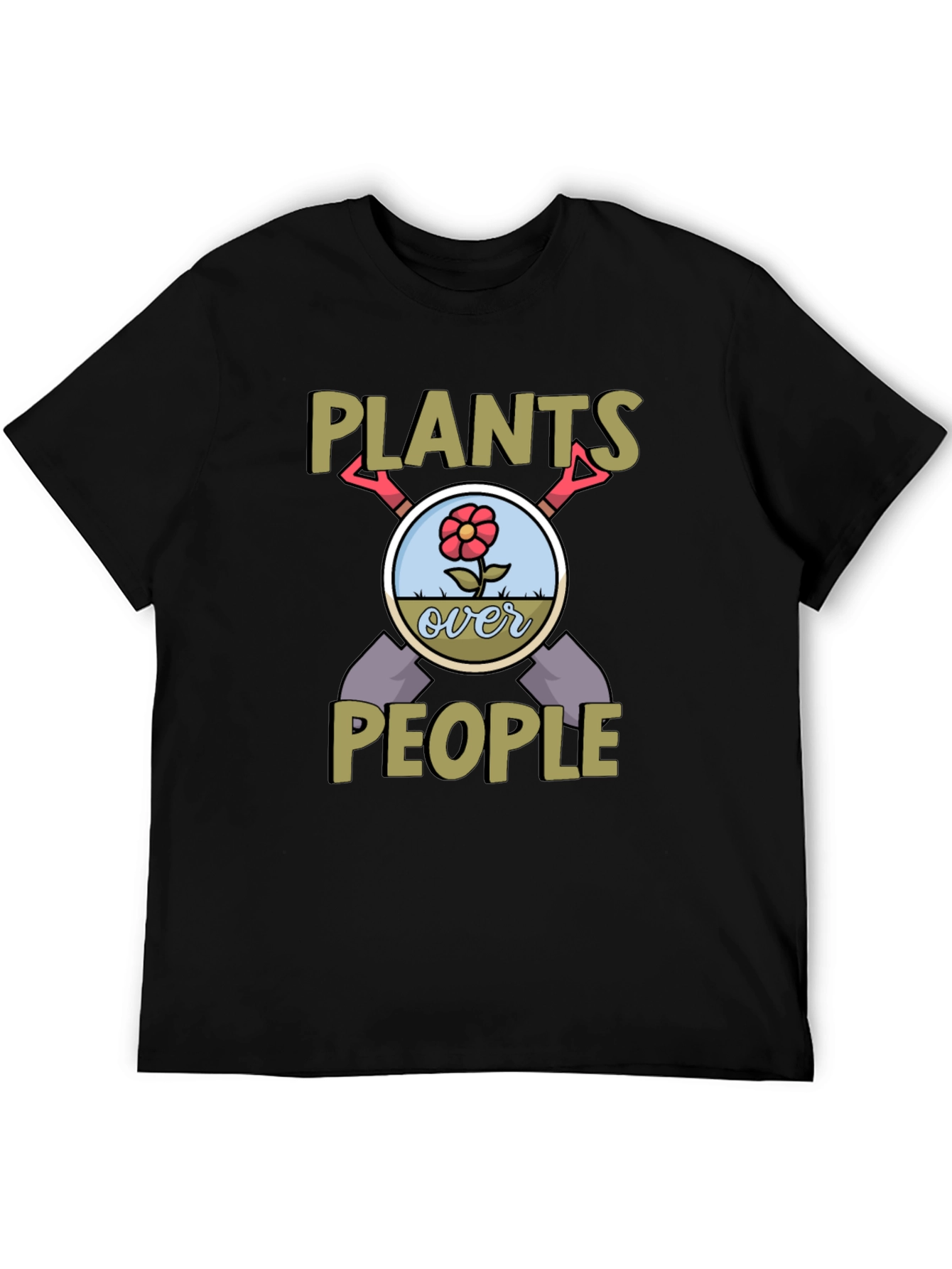 Black Plants Over People Graphic Tee view 5