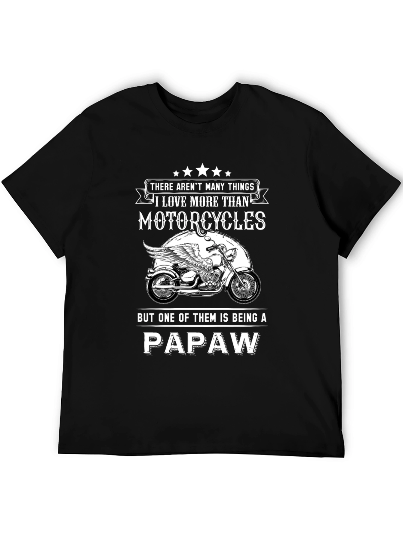 Black Motorcycle Papaw T-Shirt view 5