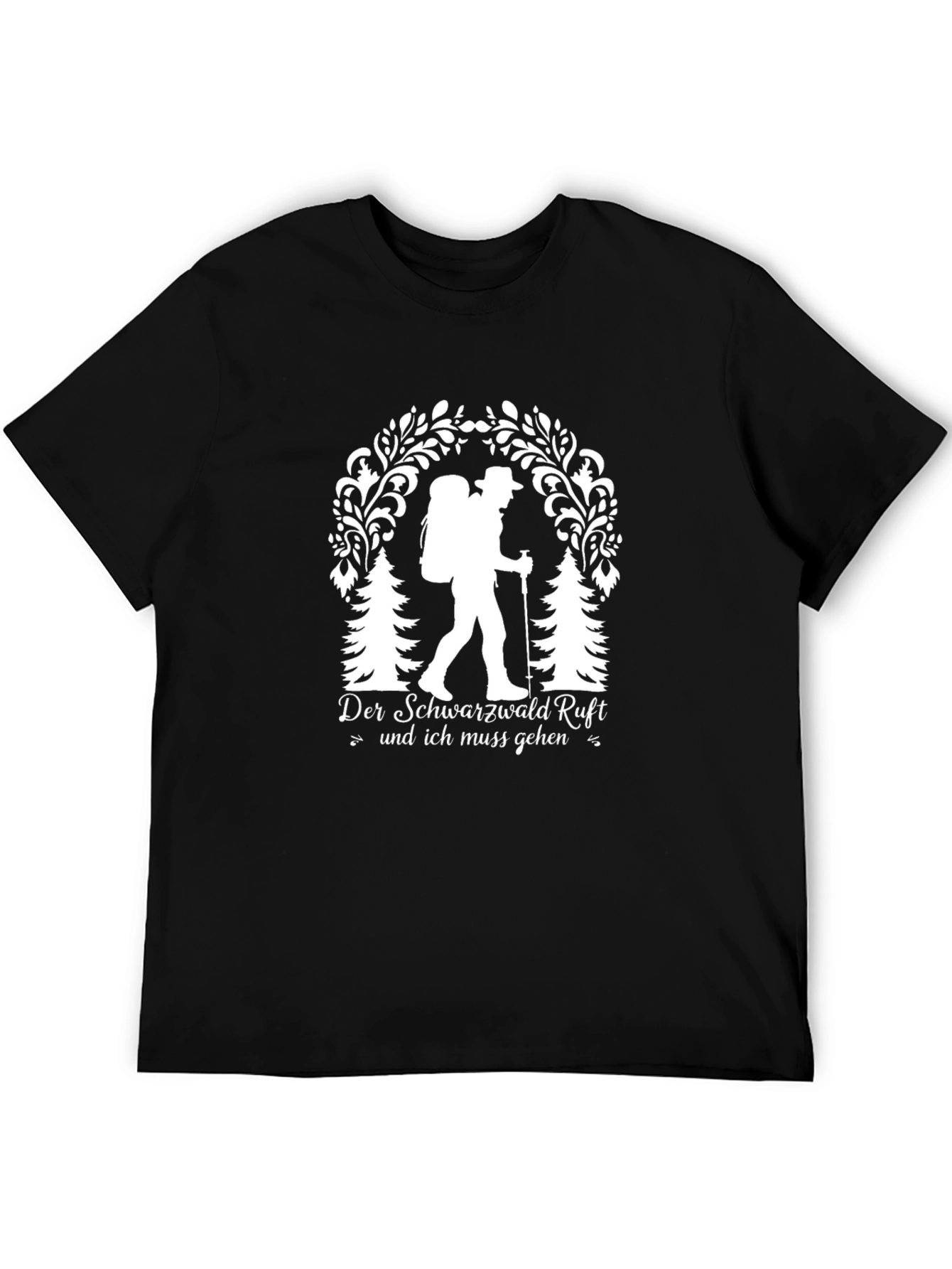 Black Black Forest Hiking T-Shirt - Adventure Awaits! view 5