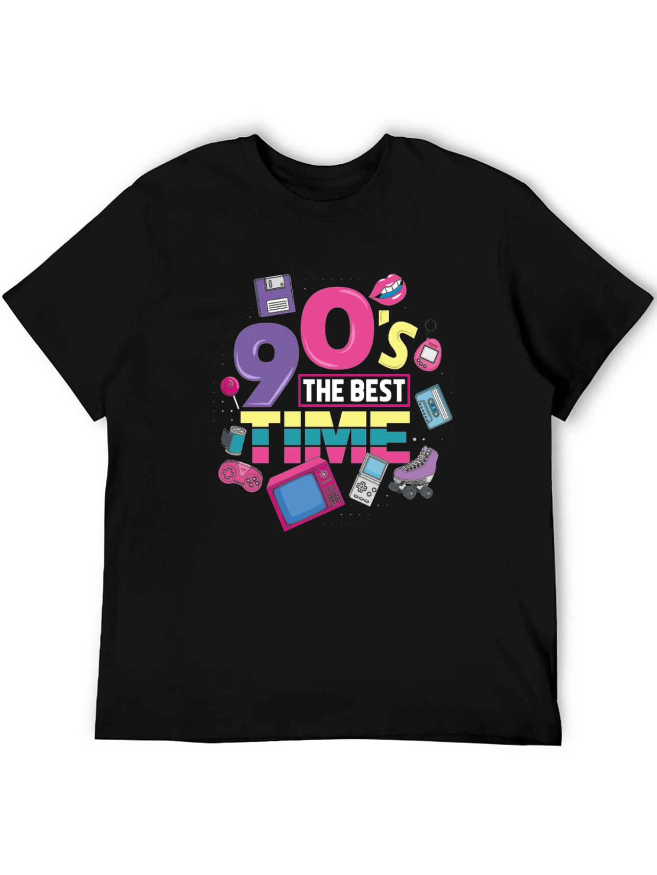 Black 90's The Best Time Black T-Shirt view 5