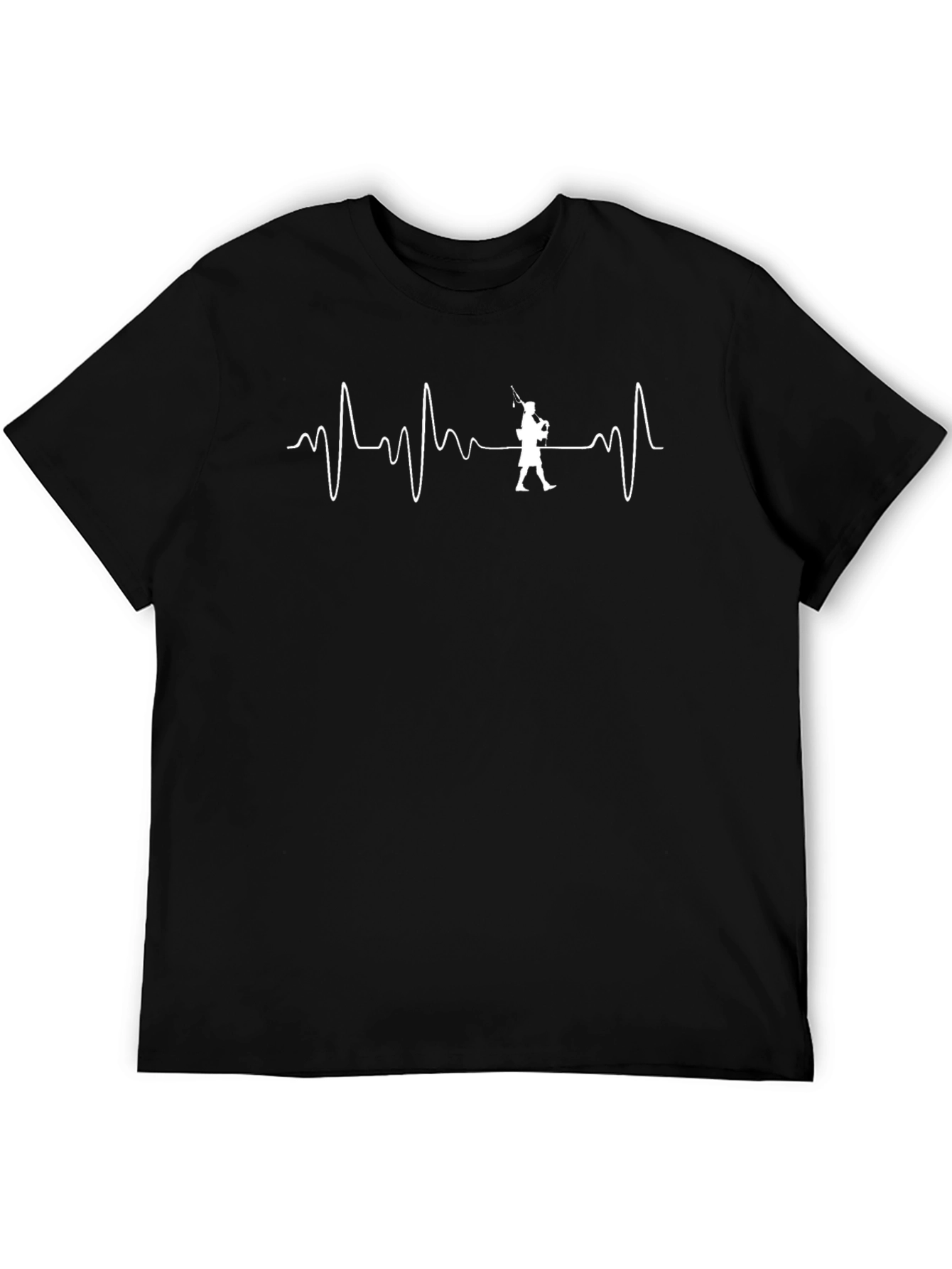 Black Fisherman Heartbeat T-Shirt - Black view 5