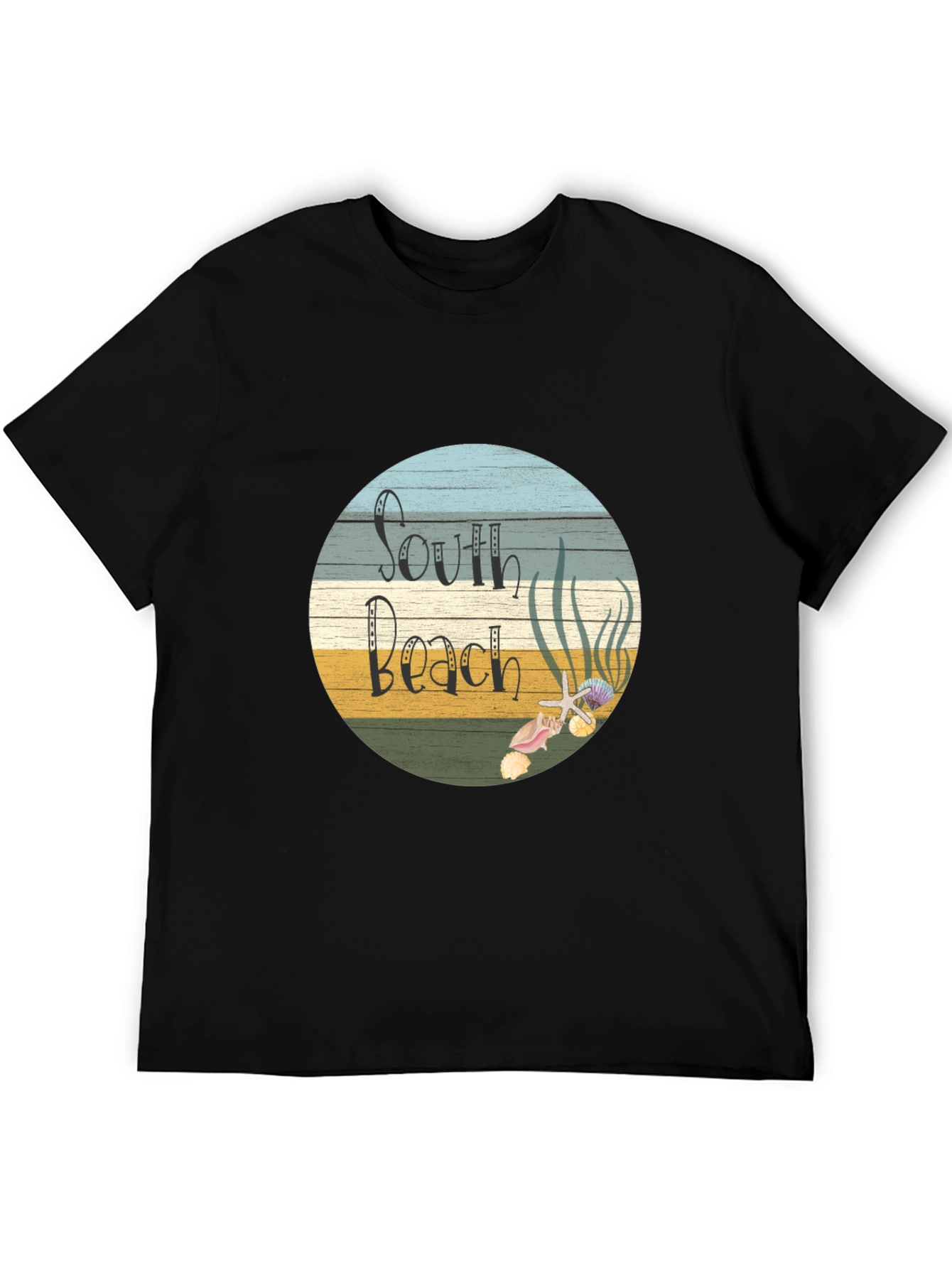 Black South Beach Graphic Tee - Unisex Black T-Shirt view 5